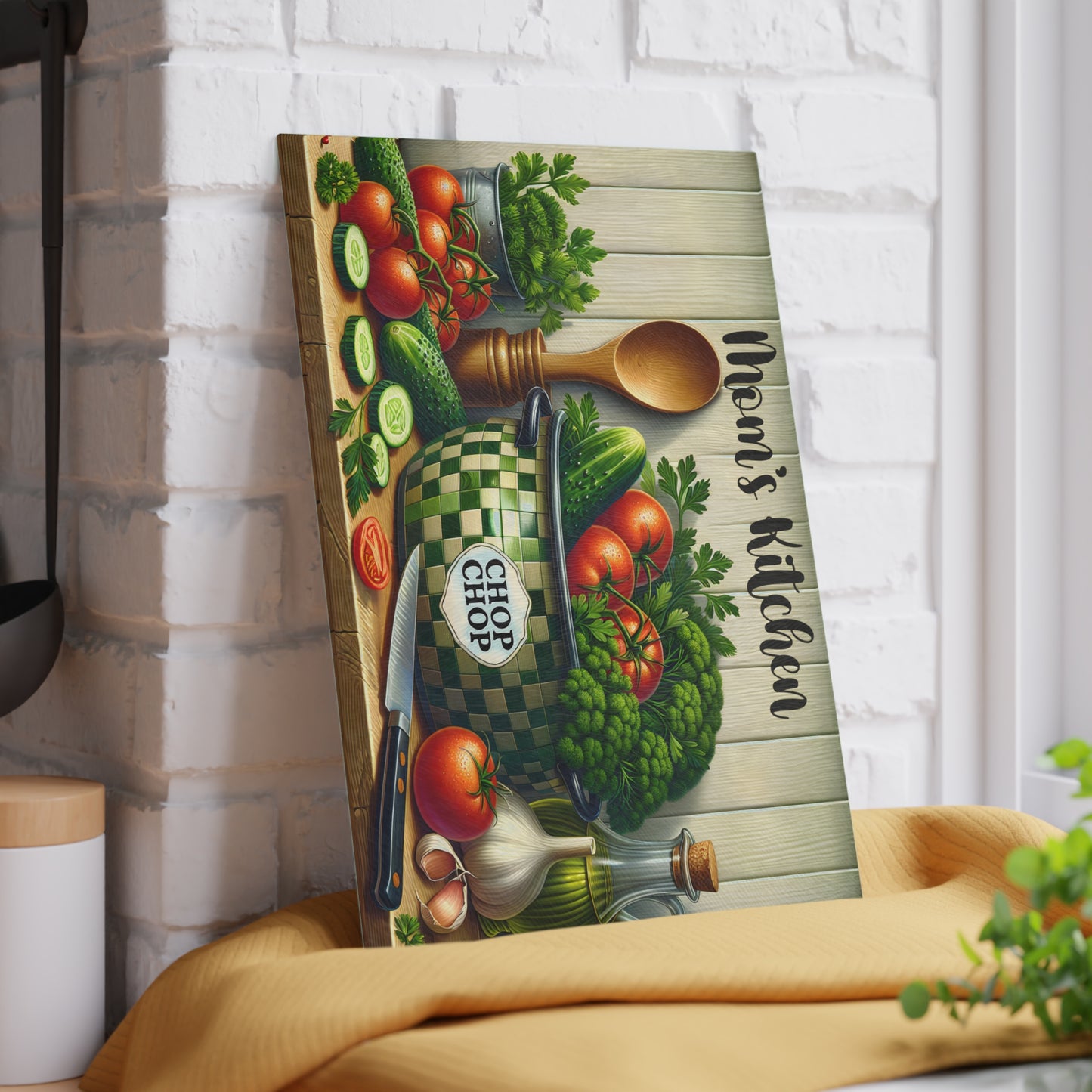 Tabla de cortar 'Chop Chop' de Mom's Kitchen: estilo fresco de jardín con un toque de descaro