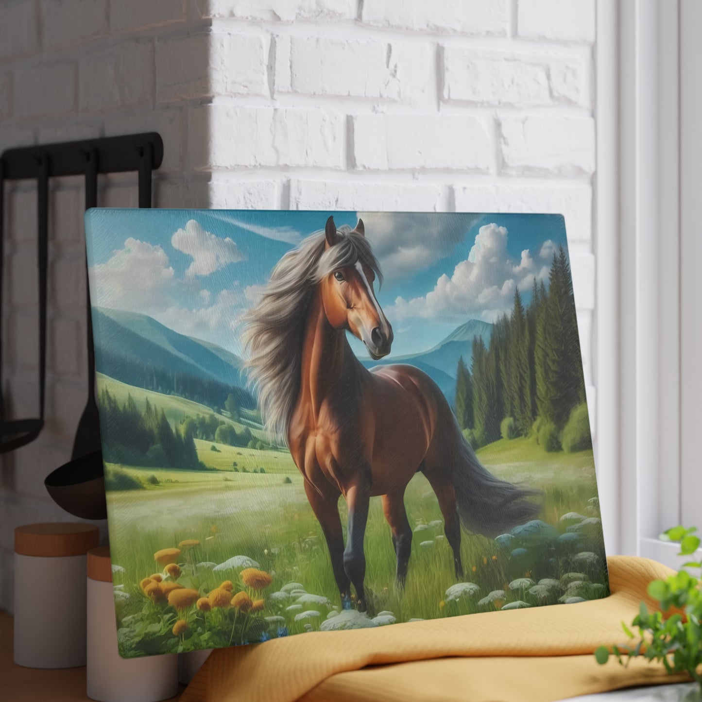 Horse cutting board, Farmhouse kitchen decor, Equestrian gift, Rustic kitchen gift, Horse lover decor, Charcuterie Board, unique accessory