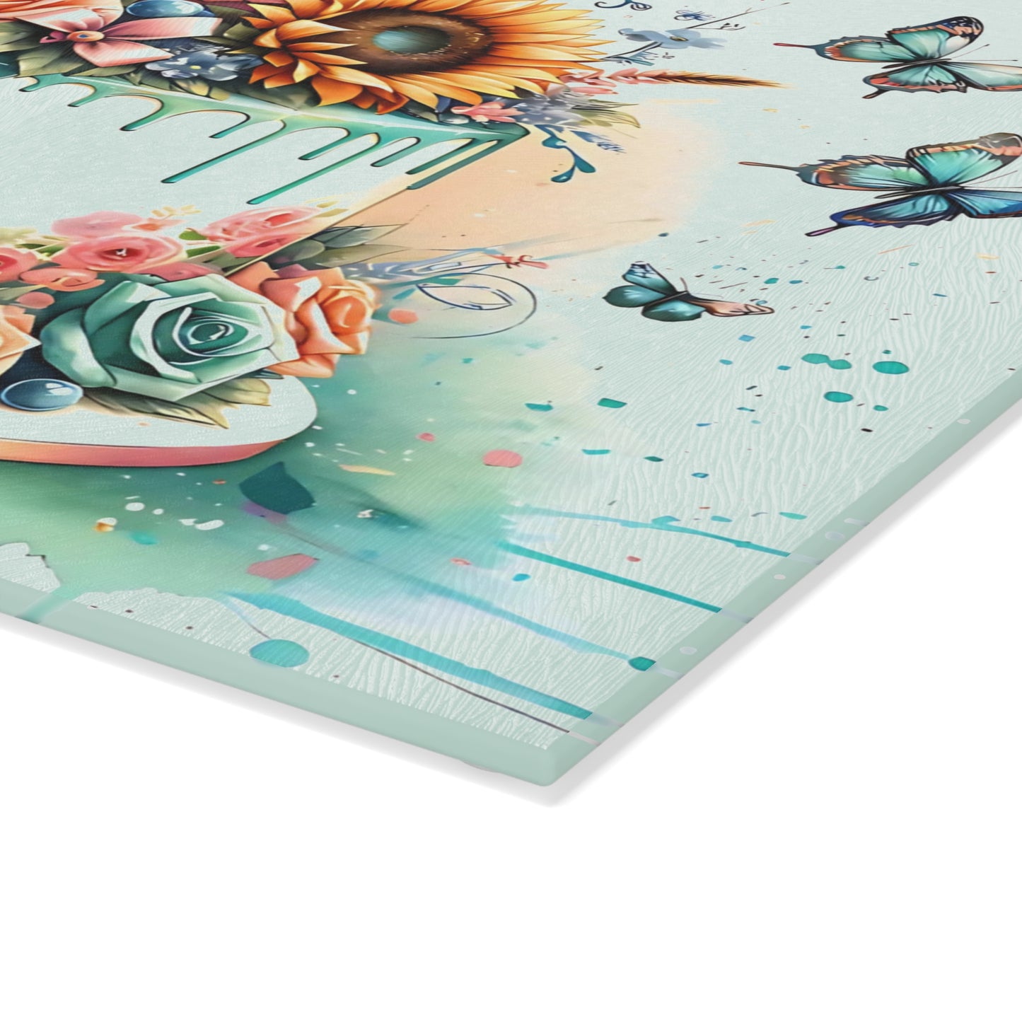 🎂🌸 Floral Celebration Cake Cutting Board – Personalized Birthday & Anniversary Gift 🦋✨