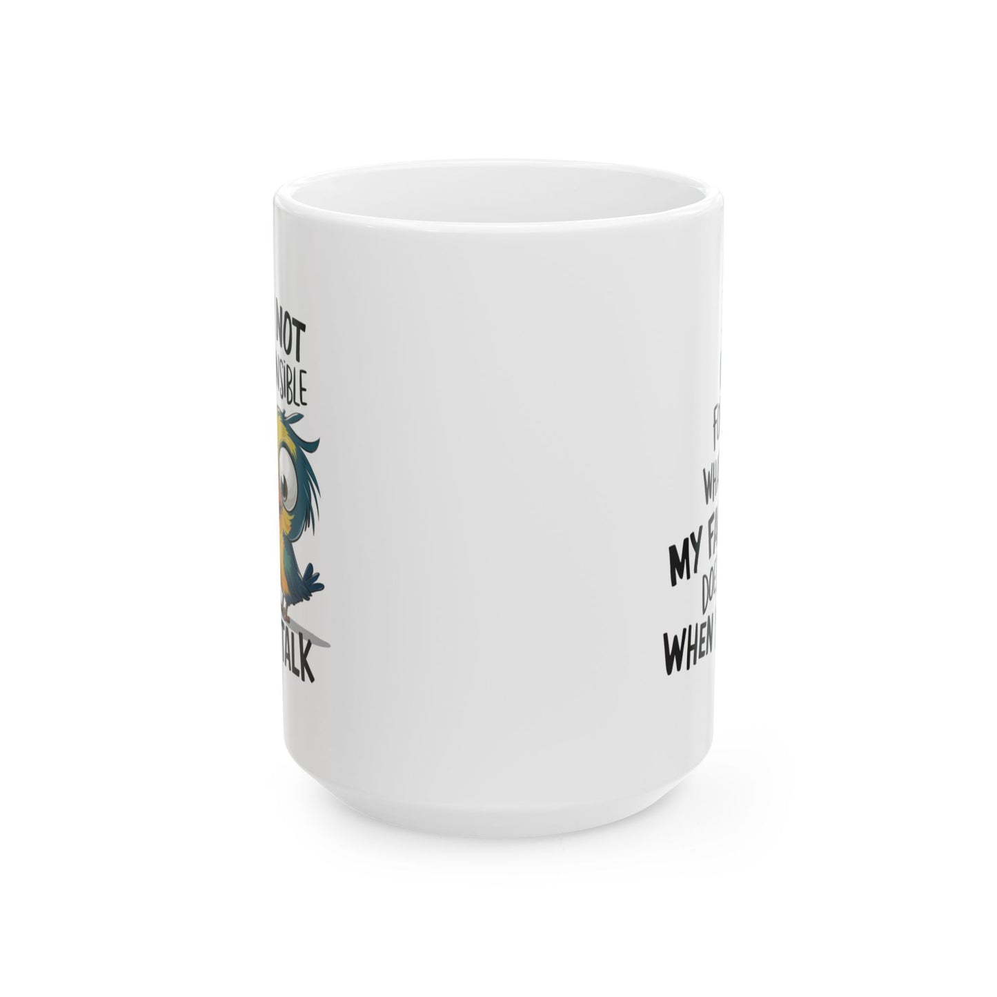 🐦 No soy responsable de lo que hace mi cara – Taza de café con pájaro divertido 🐤