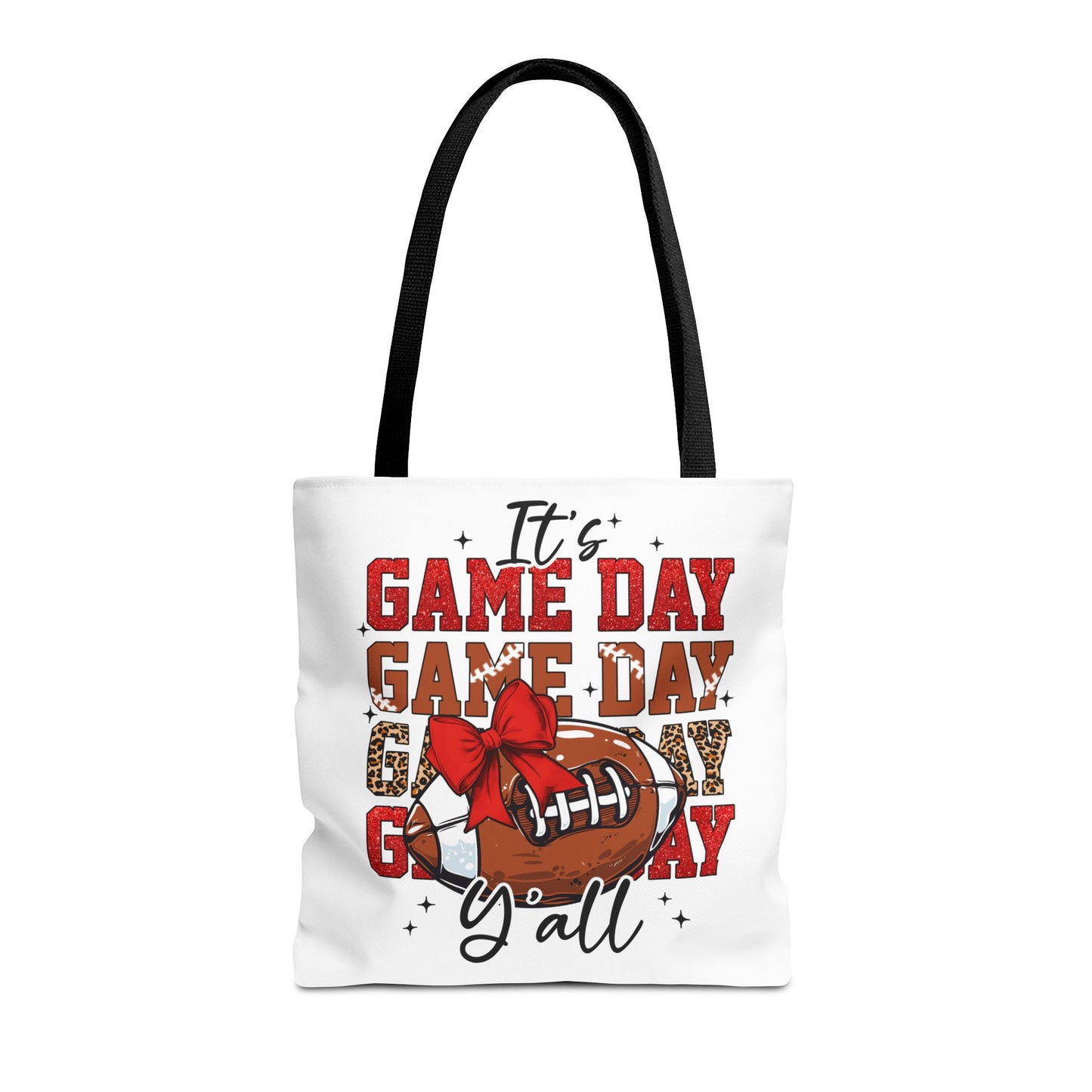 🏈 Game Day Red Bow Football Tote Bag – Sporty, Stylish, and Ready for Kickoff 🎀👜