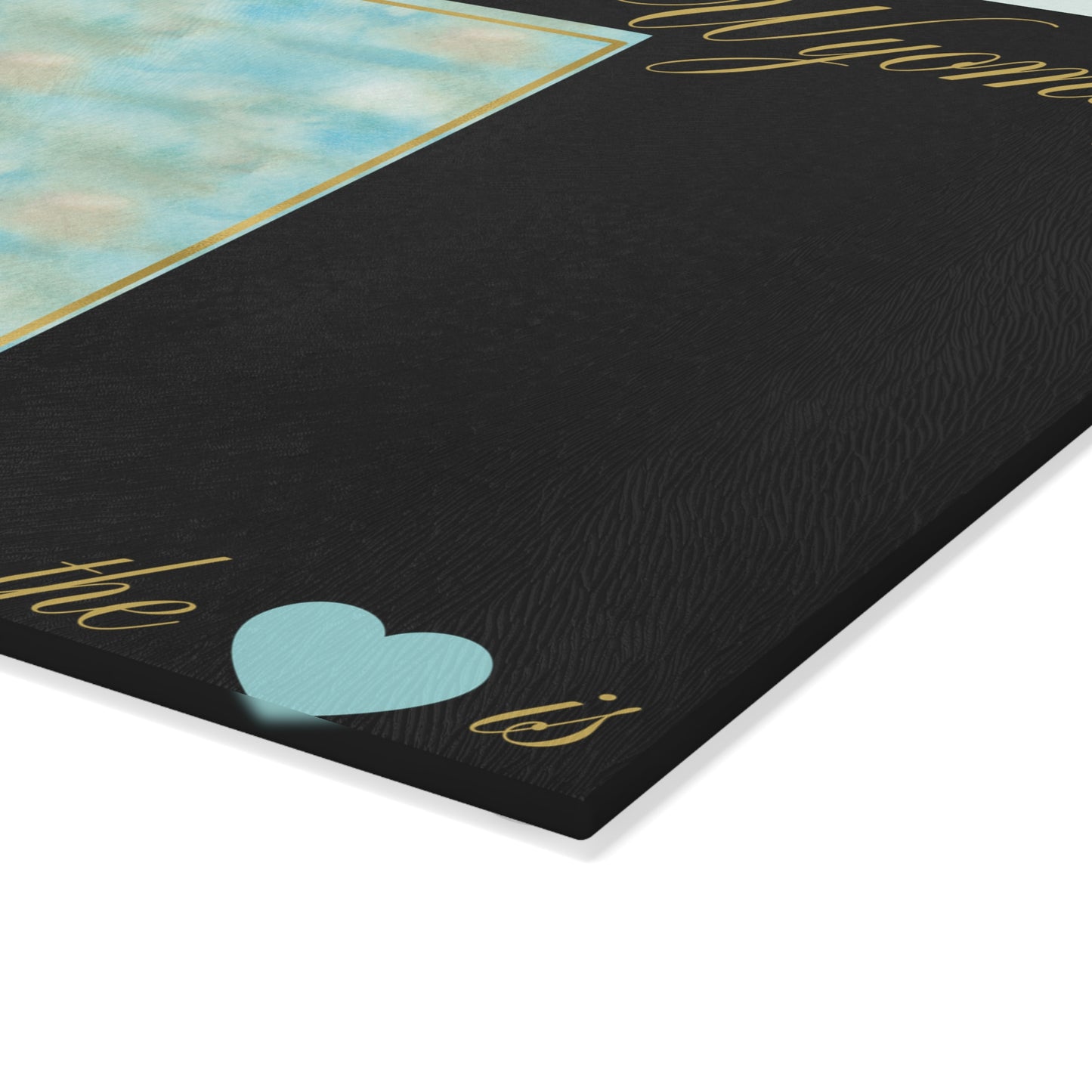 🌿 Wyoming Floral State Cutting Board – Sky Blue Serenity Meets Rustic Gold 🌿