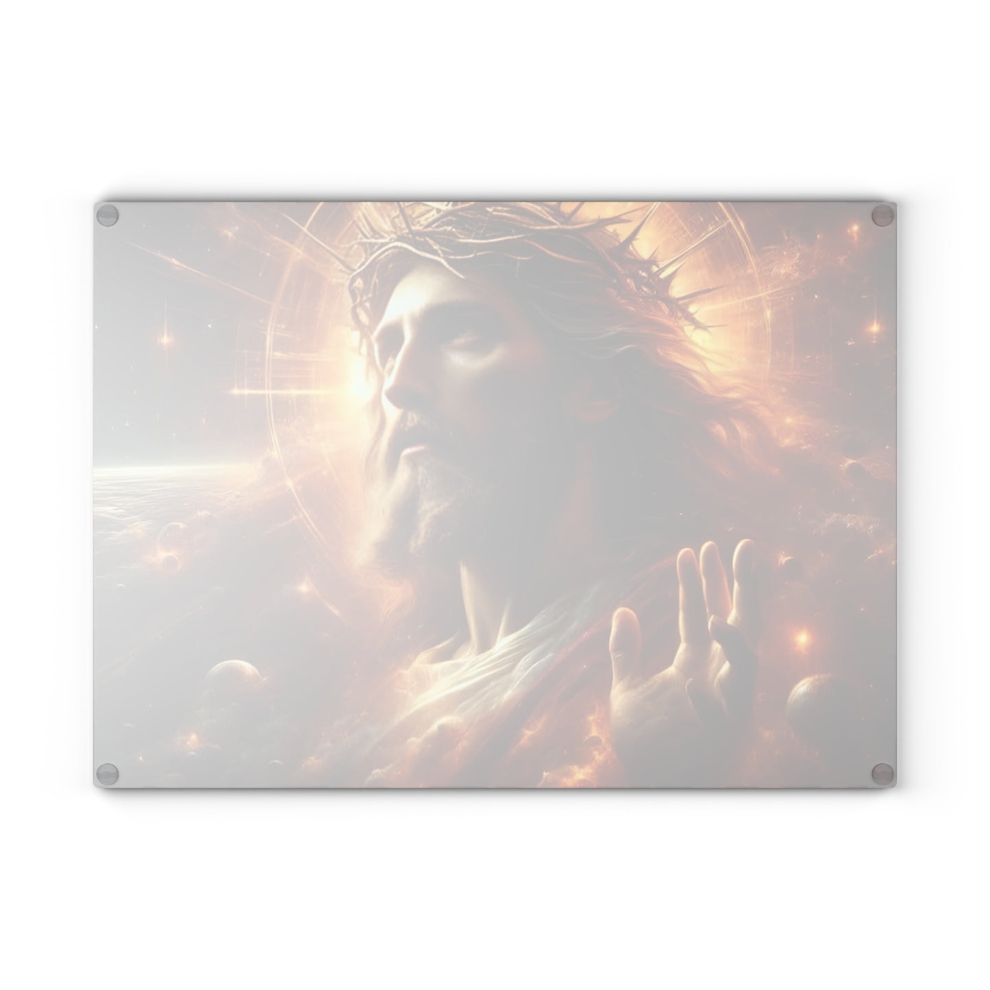 Tabla de cortar de Jesús, tabla de cortar de vidrio templado, tabla de charcutería, tabla de cortar, regalo de inauguración de la casa, tabla de cortar personalizada