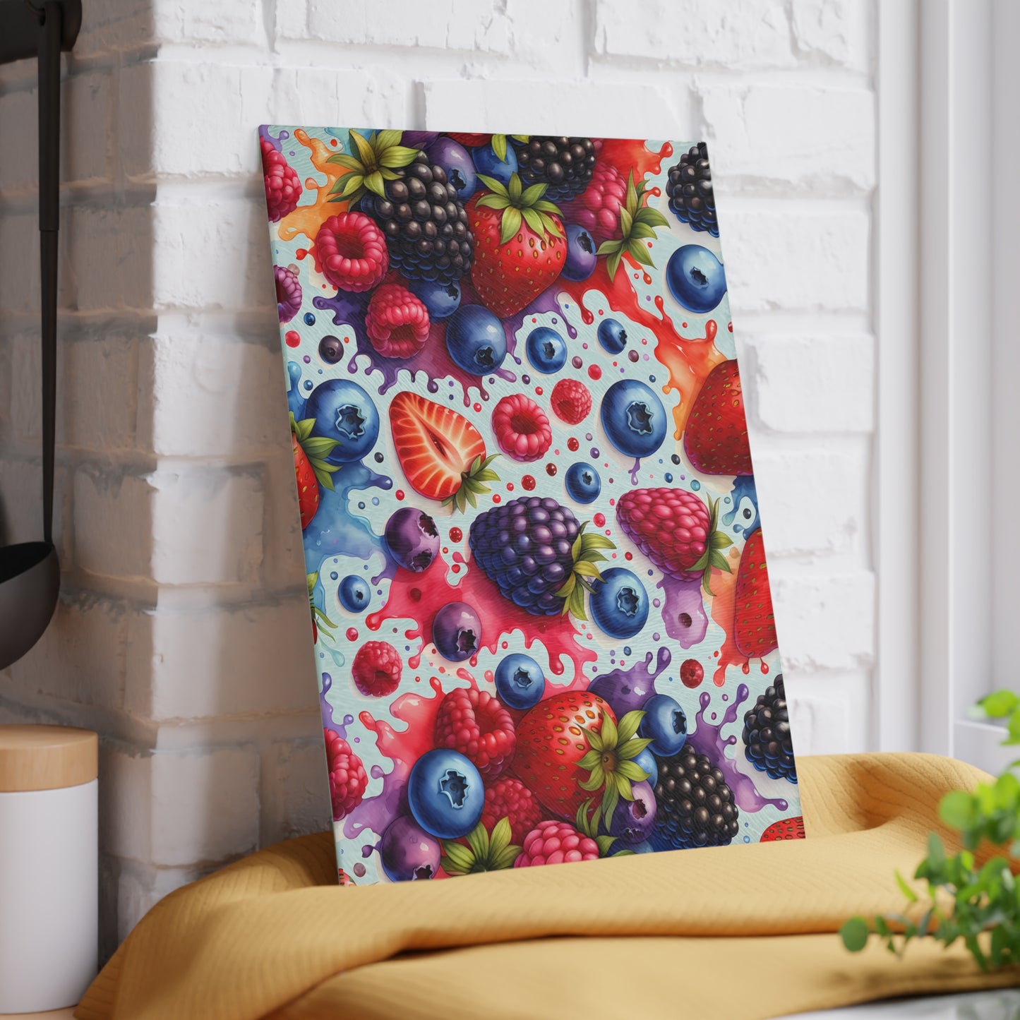 🍓🍇 Mixed Berry Splash Cutting Board – A Berry Beautiful Kitchen Essential!
