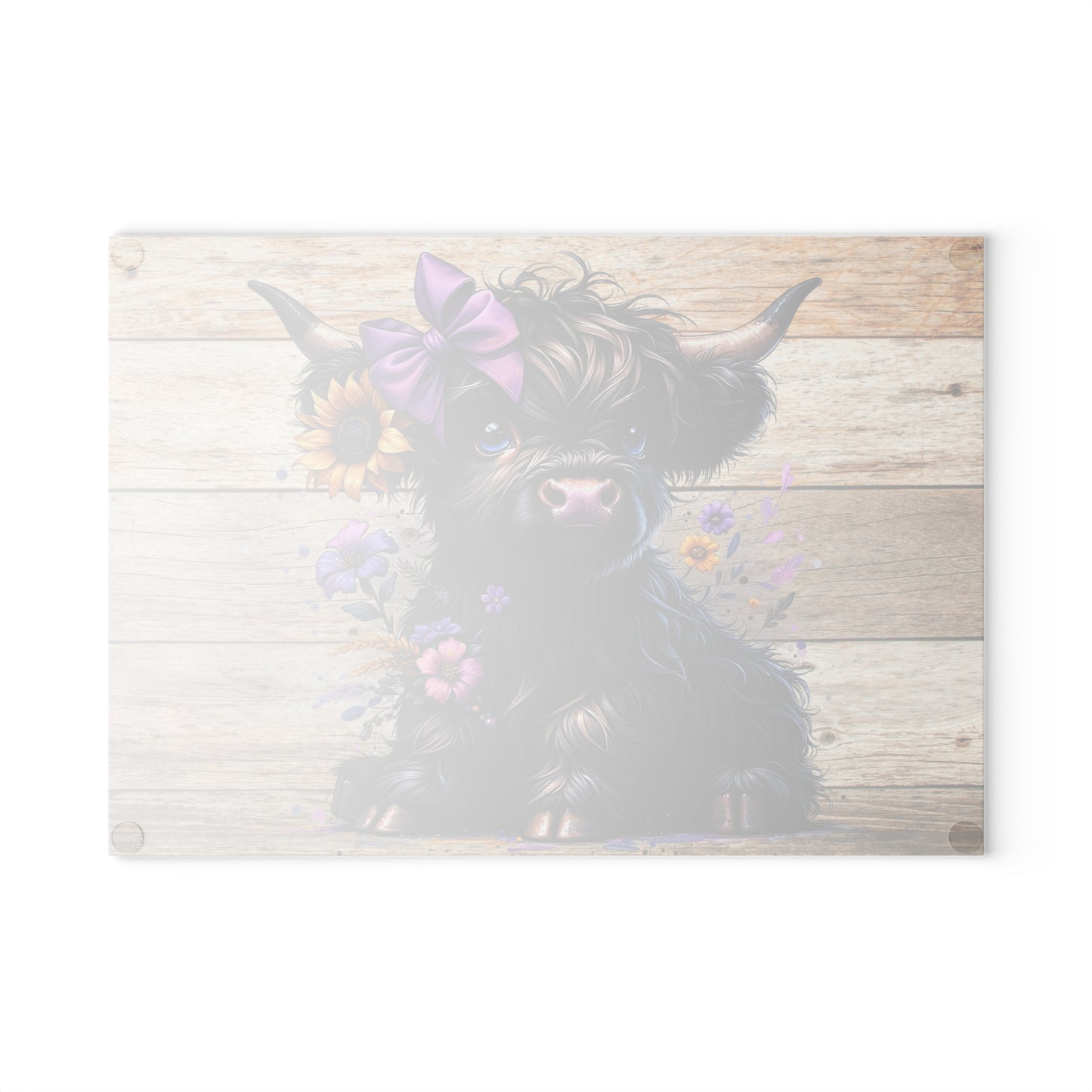 Tabla de cortar de vaca, tabla de cortar de vidrio con diseño de vaca de las Highlands, decoración de cocina con diseño de vaca, tabla de cortar para regalo de casa nueva, tabla de charcutería, regalos de vaca de las Highlands