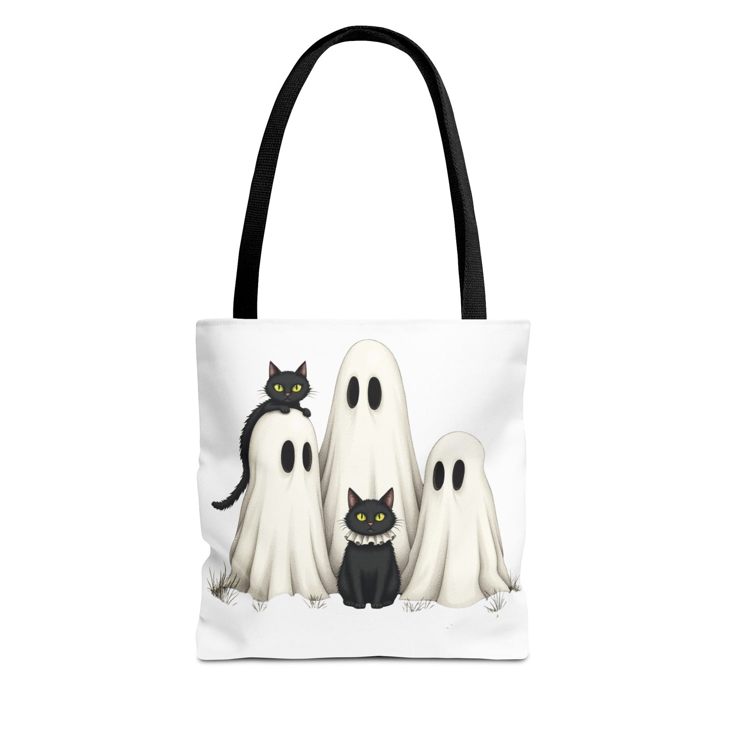 ๐โโฌ Ghosts & Black Cats Halloween Tote Bag โ Spooky Chic Retro Vibes ๐ป๐