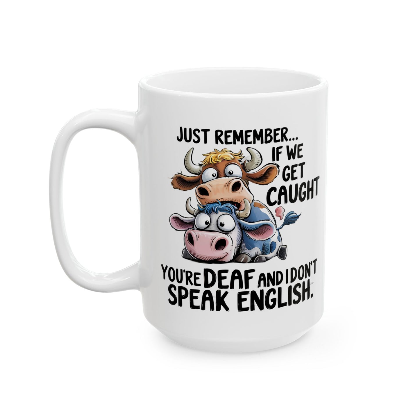 🐄 ¡Recuerda... que no te pillen! – Taza divertida de vaca para amantes de los animales y del humor