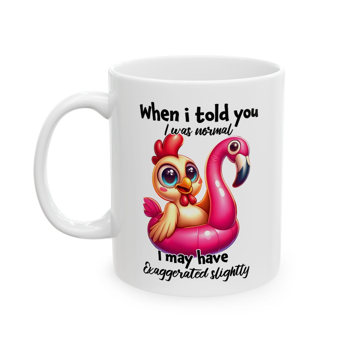 🐔 Yo era normal – Taza divertida de flamenco y pollo 🦩