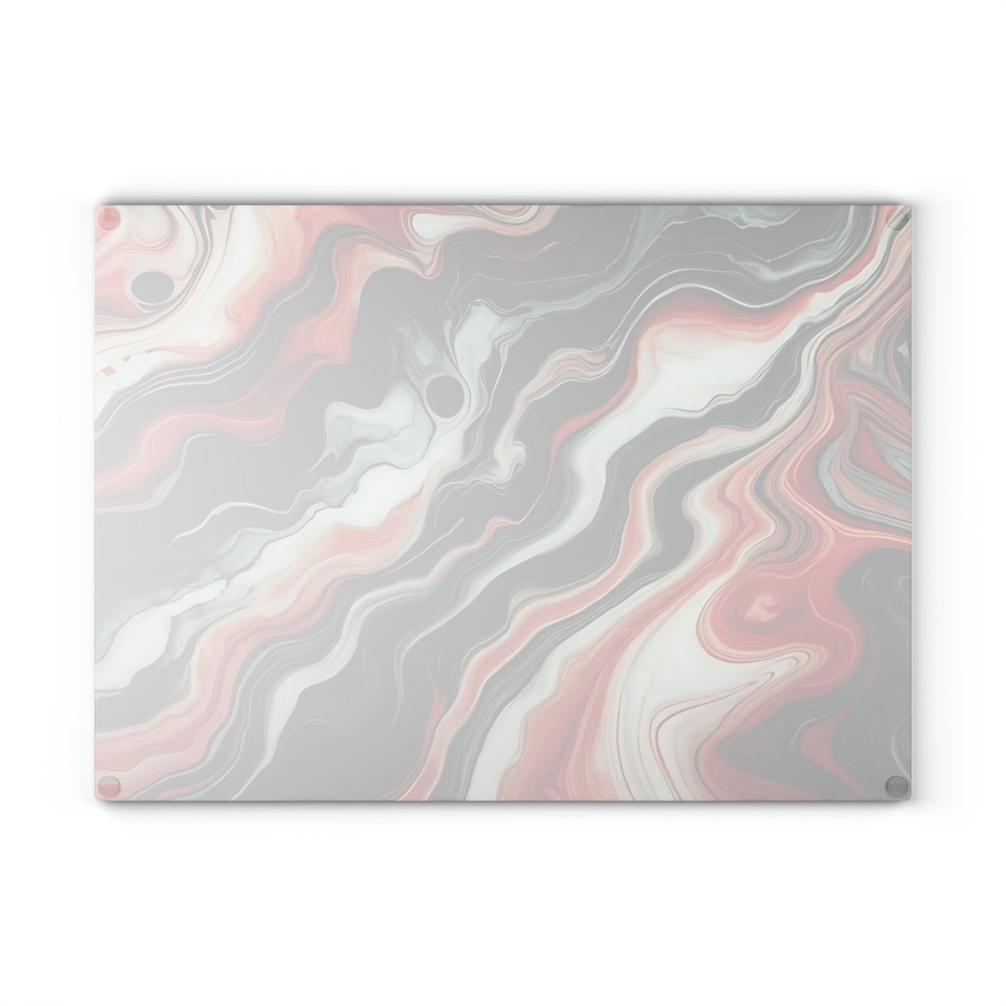 Tabla de cortar de vidrio con diseño de mármol rojo, negro y blanco: decoración de cocina moderna inspirada en el mármol, un regalo elegante y funcional.