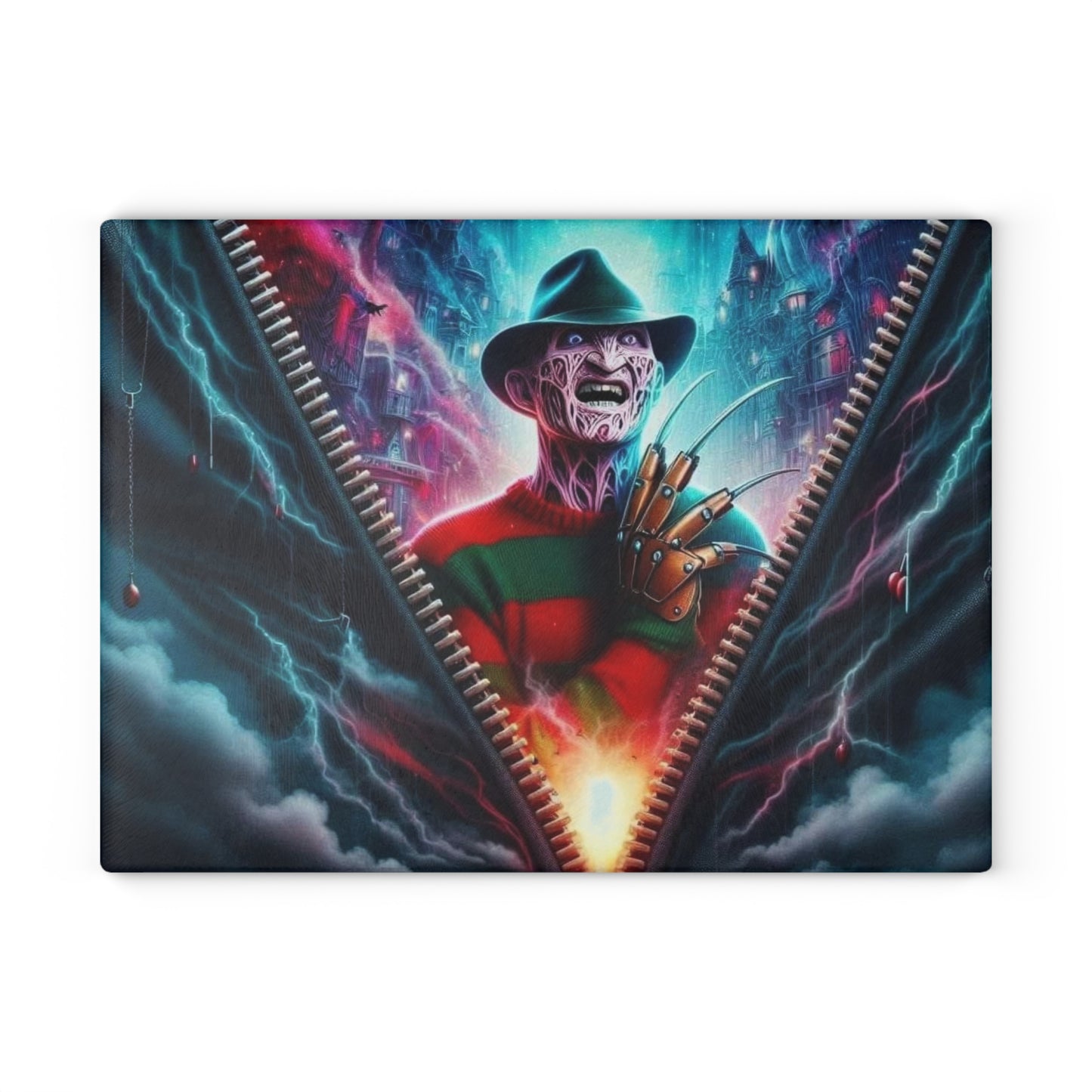 🧤🔥 Nightmare Realm Zipper Cutting Board – Unleash Chills & Thunder in the Kitchen