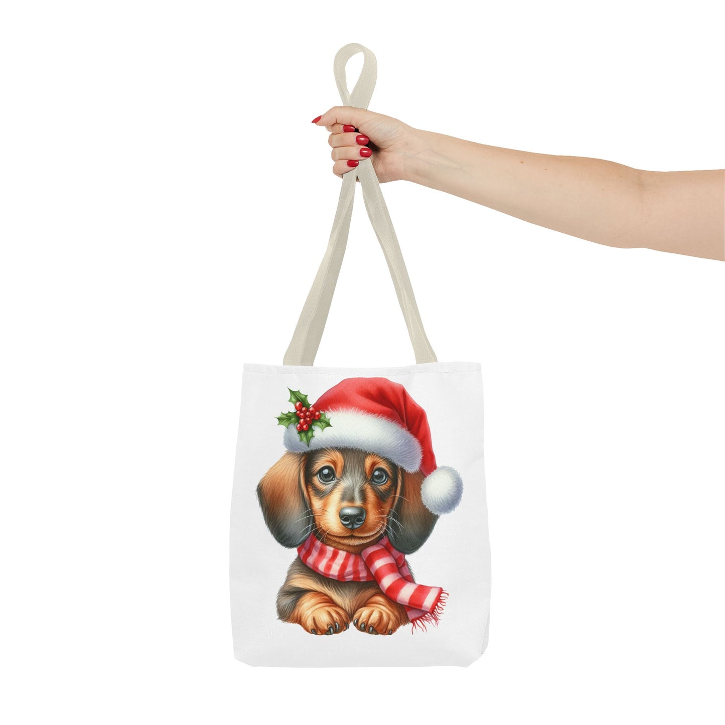 🎄 Dachshund Christmas Tote Bag – Festive Holiday Charm for Dog Lovers 🐾🎅
