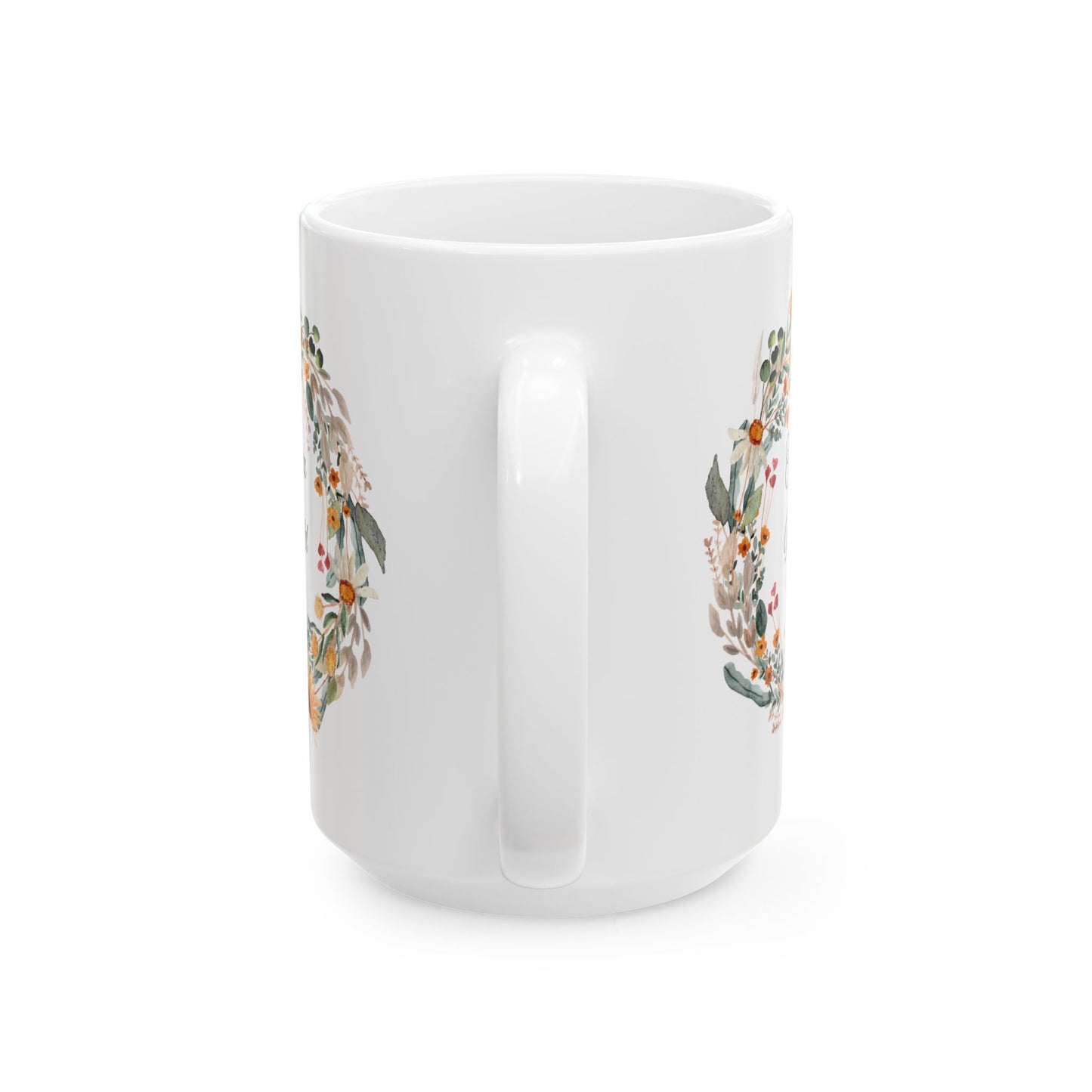 Taza personalizada con corona floral: un hermoso regalo personalizado