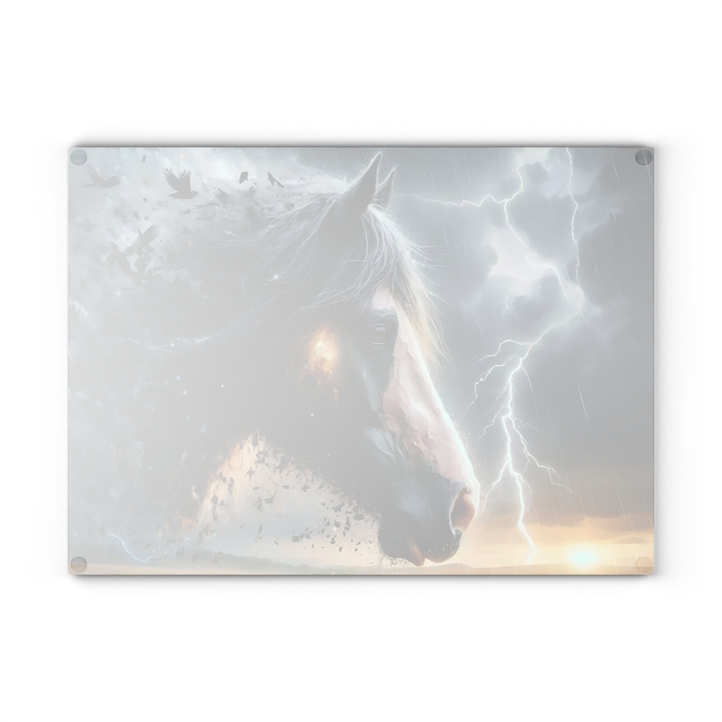 Tabla de cortar de caballo, tabla de cortar de vidrio templado, tabla de charcutería, tabla de cortar, regalo de inauguración de la casa, tabla de cortar personalizada
