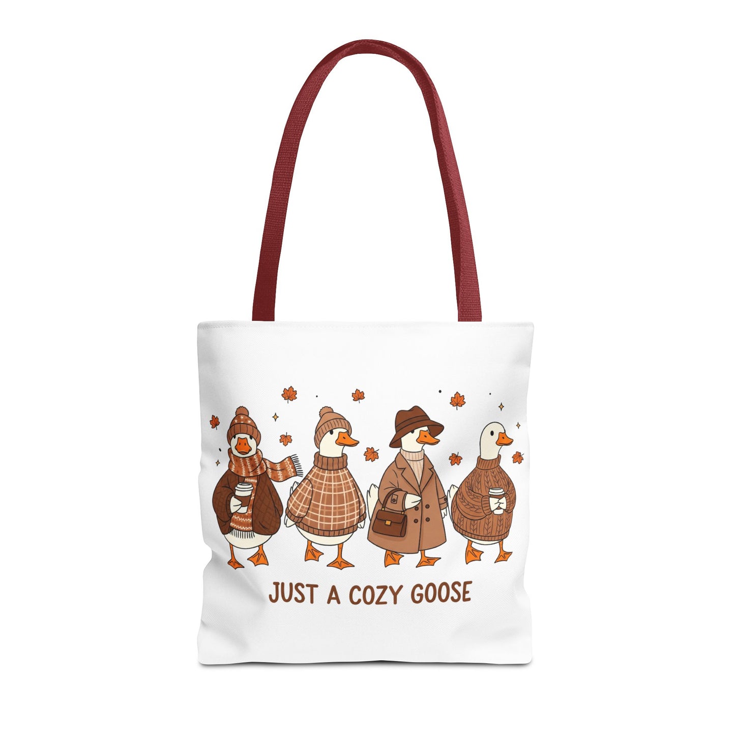 🪶 Just a Cozy Goose Tote Bag – Fall Fashion with Feathered Charm