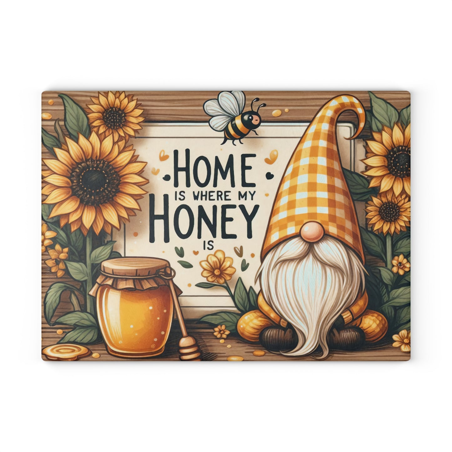Tabla de cortar "El hogar es donde está mi amor": un dulce encanto campestre para tu cocina