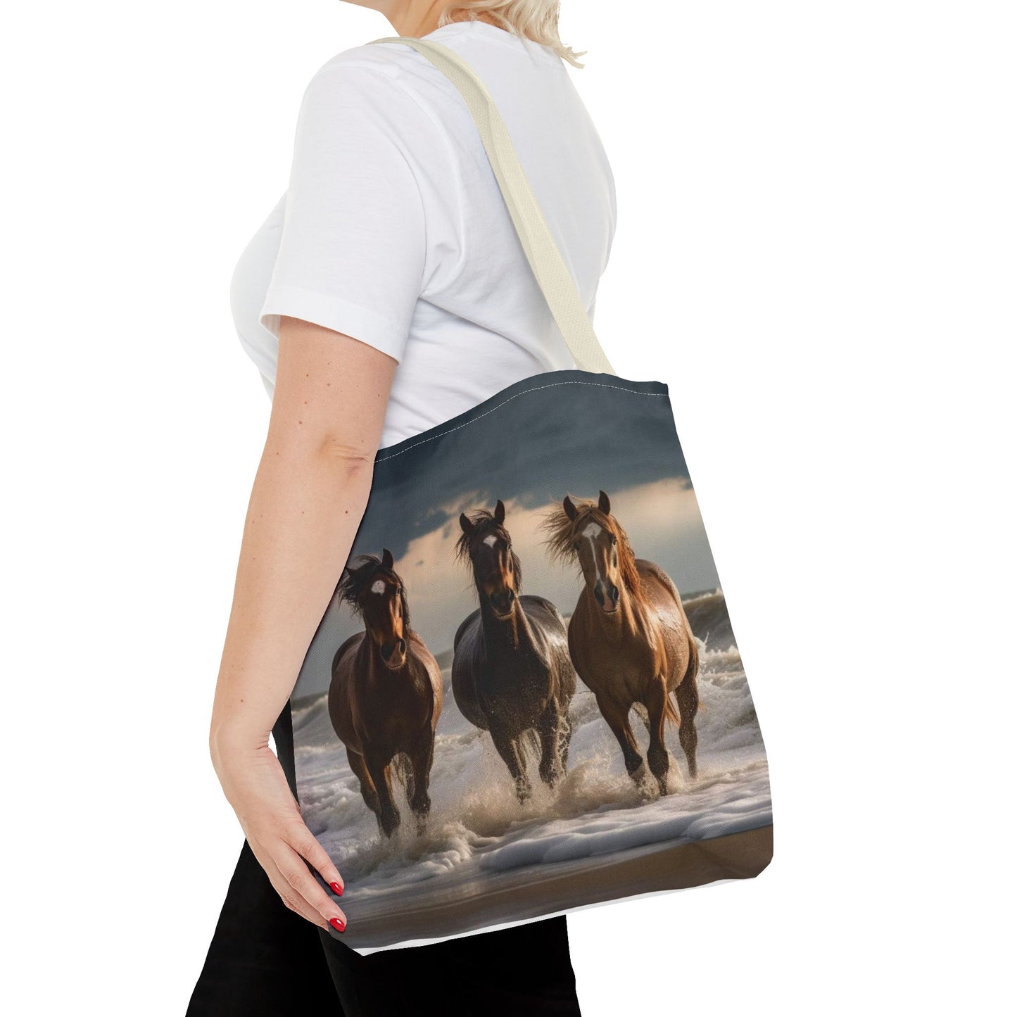 Bolsa de mano Caballos salvajes al anochecer: un bolso de mano atrevido inspirado en la naturaleza para amantes de los caballos