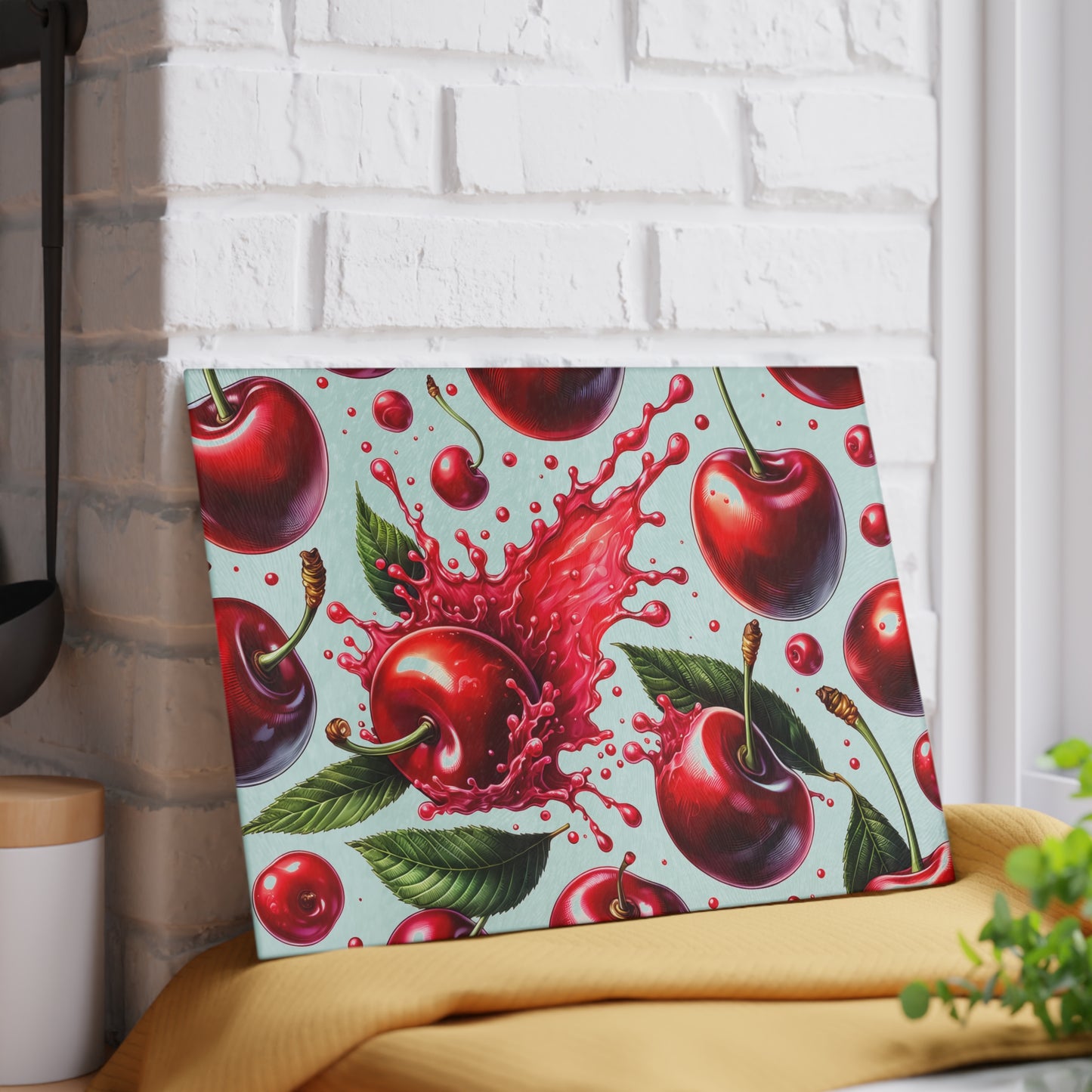 🍒 Cherry Splash Cutting Board – Bold, Juicy Style for the Modern Kitchen