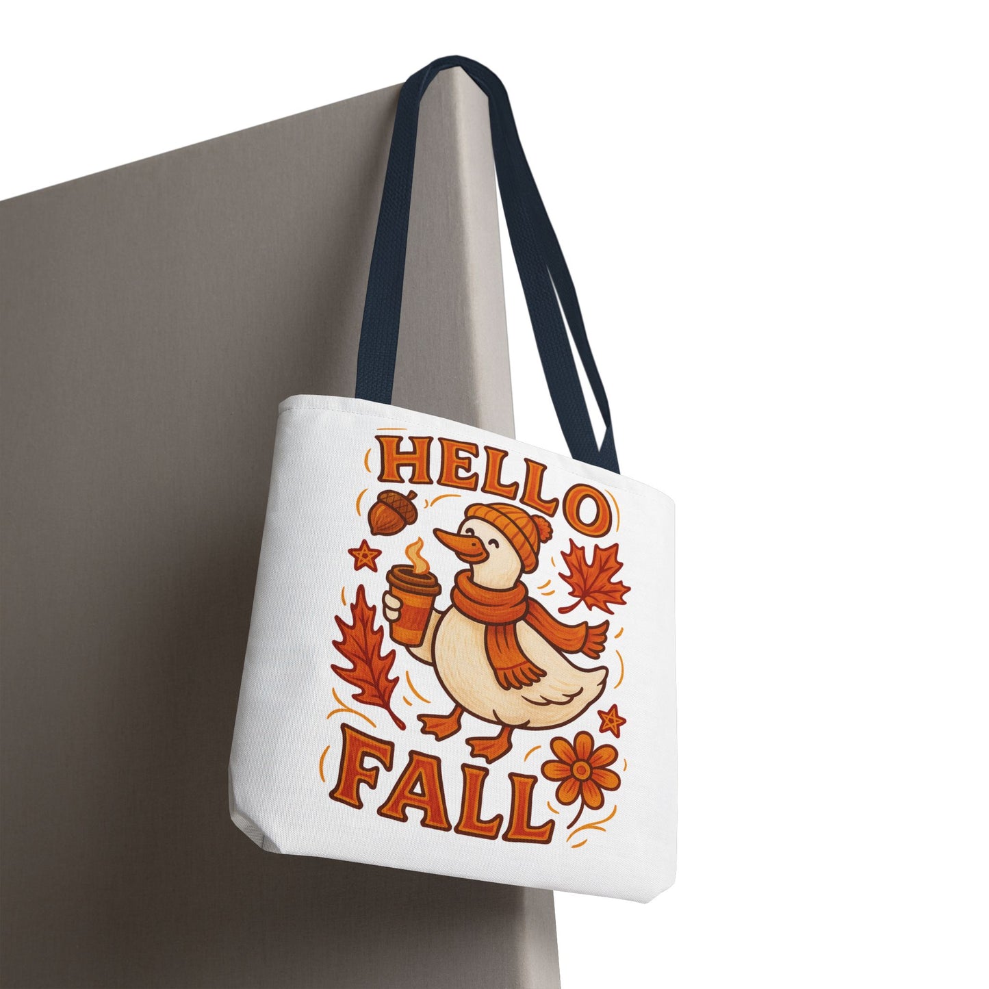 🧡 Hello Fall Duck Tote Bag – Cozy Autumn Vibes & Feathered Charm 🍂🦆
