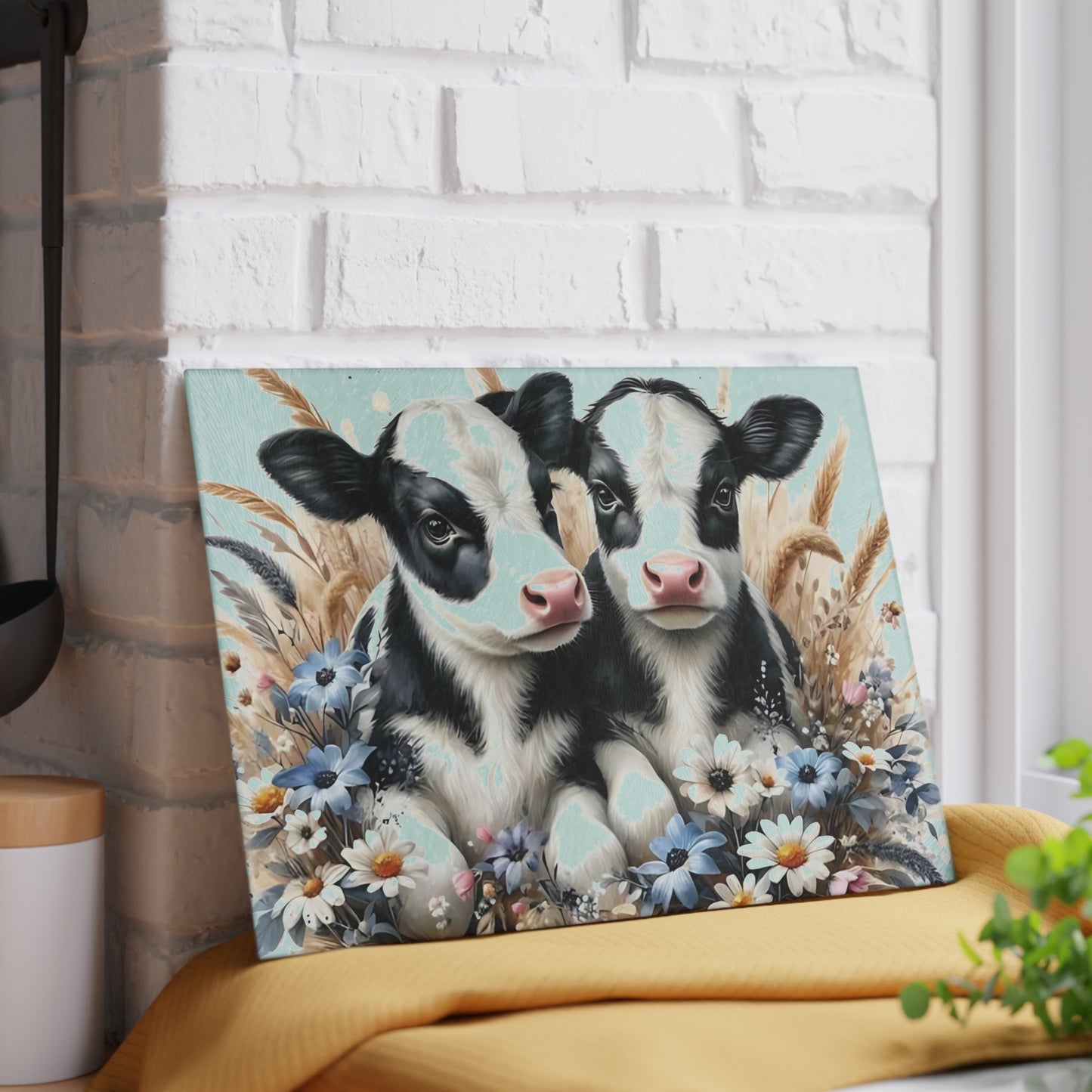 🐄 Adorable Calf Duo Cutting Board – Country Charm for Your Kitchen 🐄