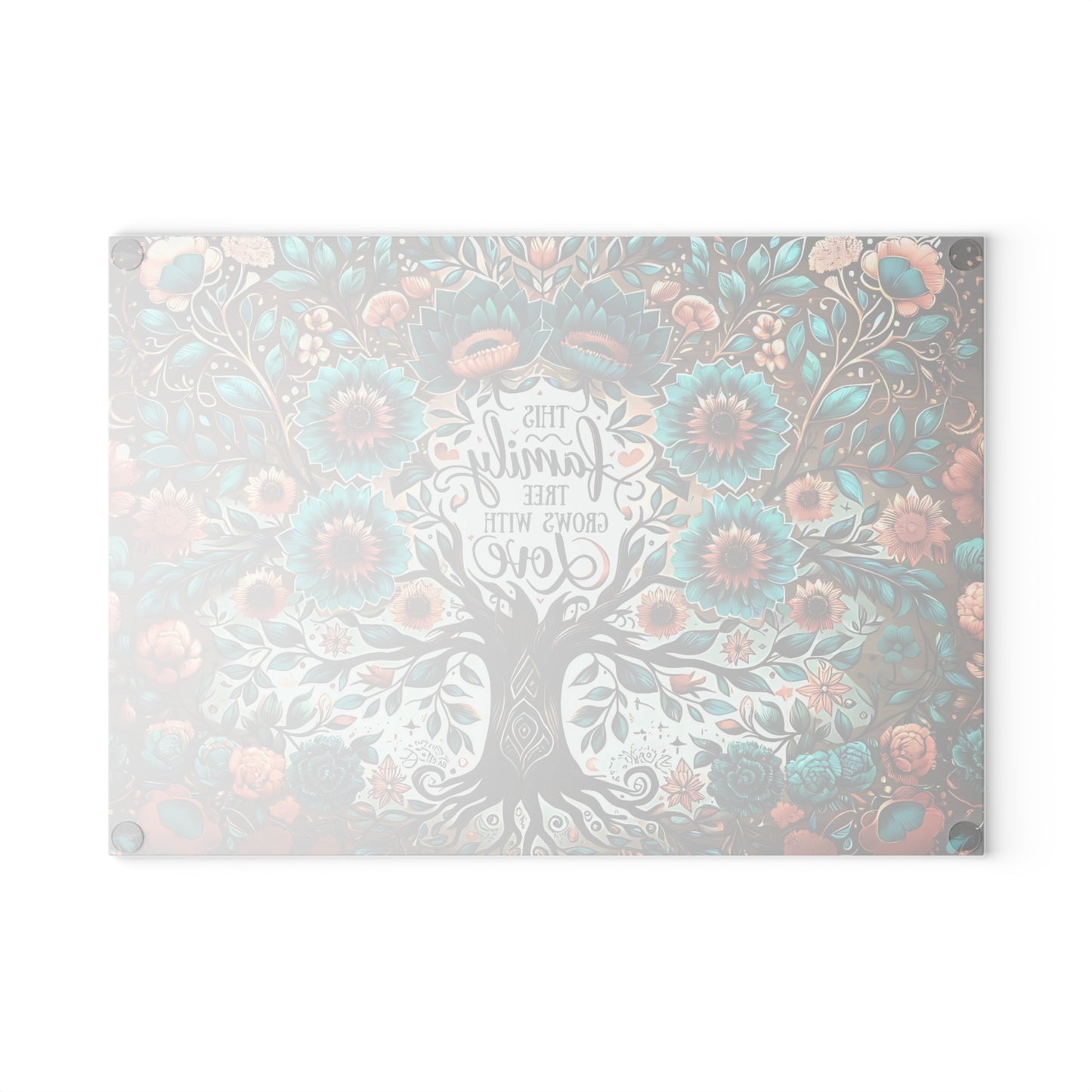 🌳💙 “This Family Tree Grows With Love” Floral Cutting Board – Farmhouse Rustic Kitchen Décor 🌸✨