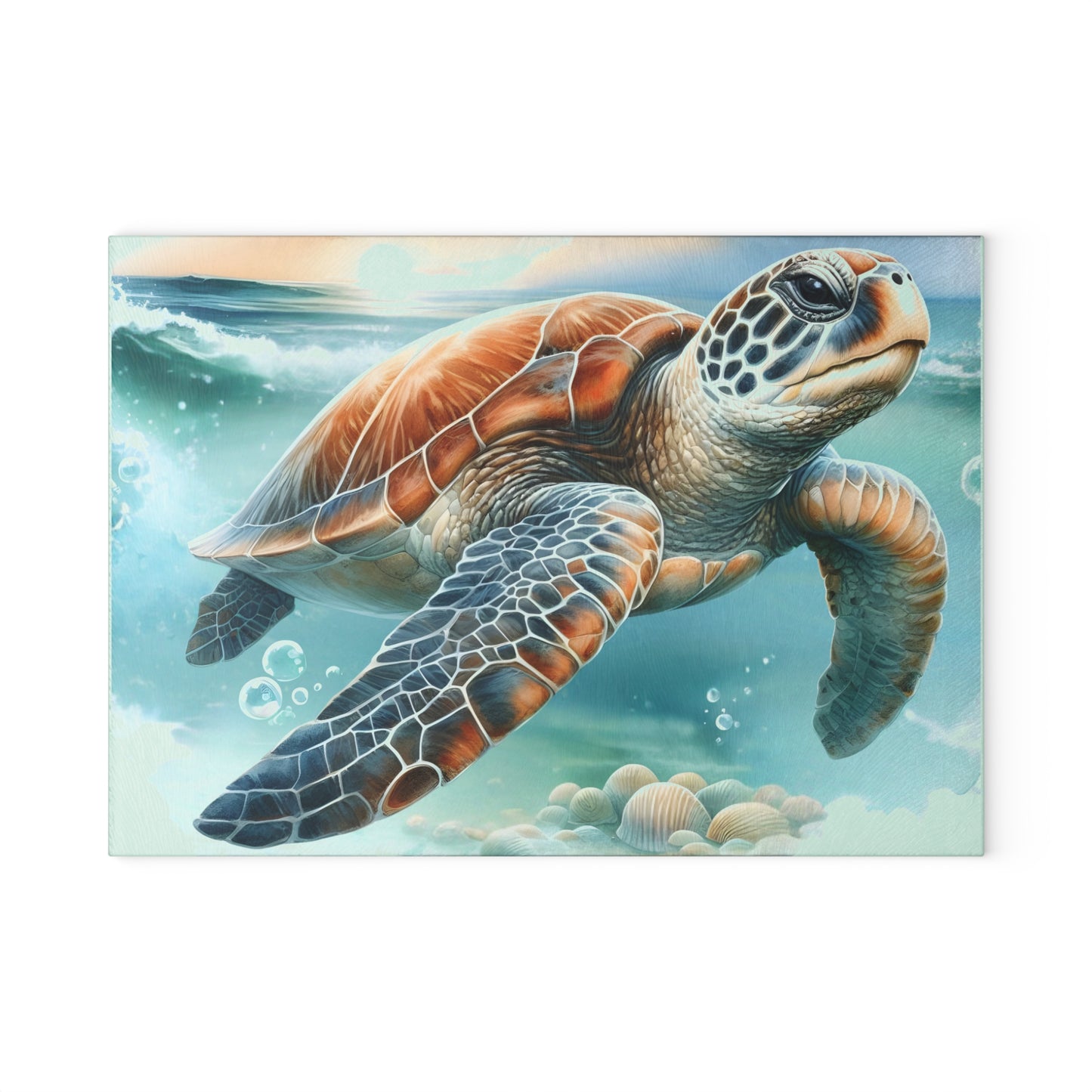 Tabla de cortar Sea Turtle Ocean Drift: un toque submarino para tu cocina