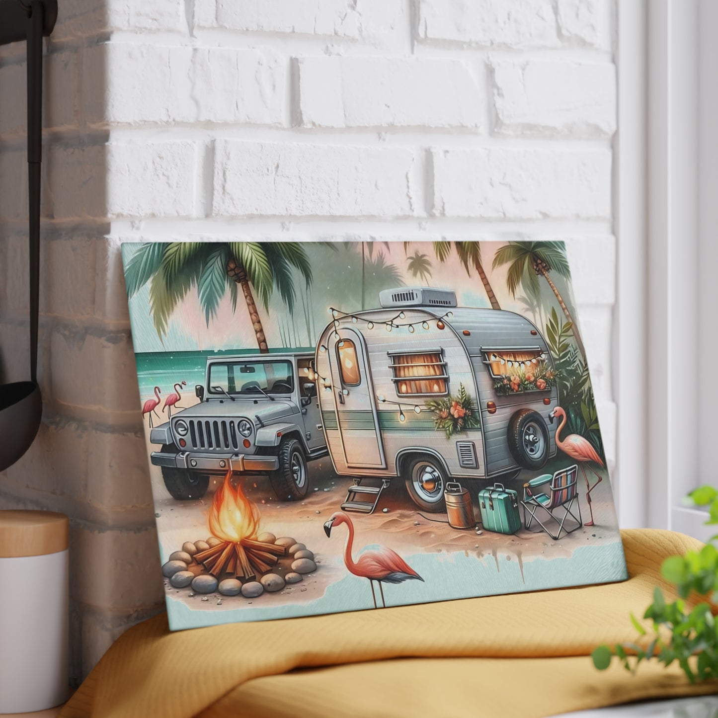 Tabla de cortar de vidrio templado para glamping en Florida