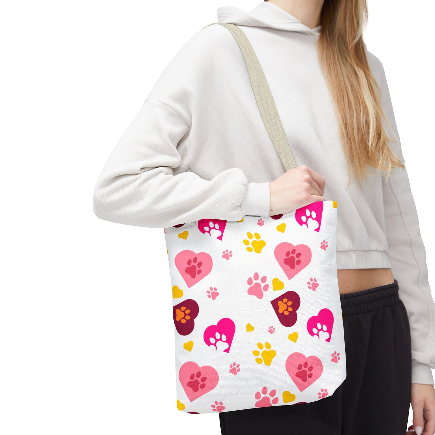 Bolsa de mano con estampado de patas y corazón | Pet Lover Everyday Carry-All