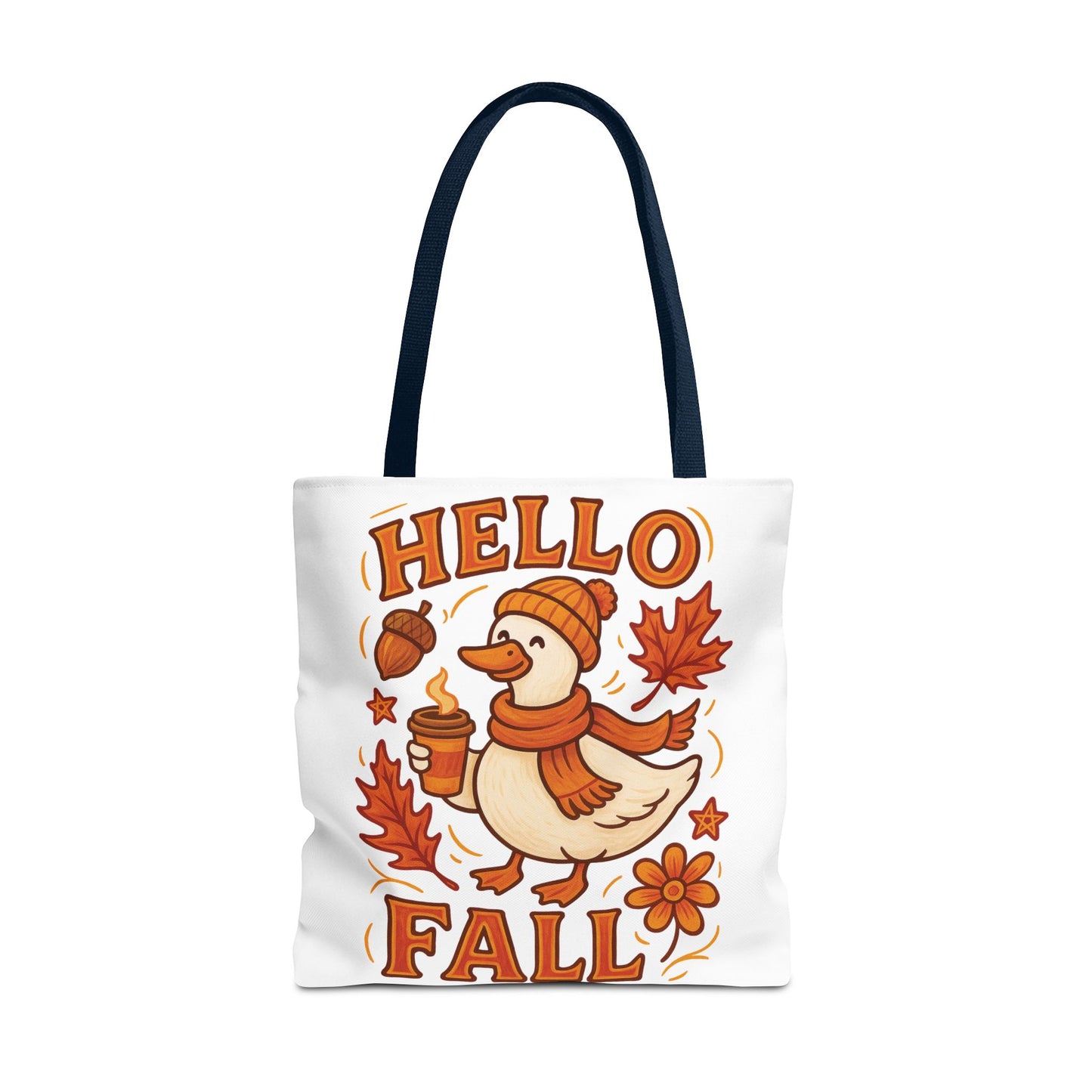 🧡 Hello Fall Duck Tote Bag – Cozy Autumn Vibes & Feathered Charm 🍂🦆