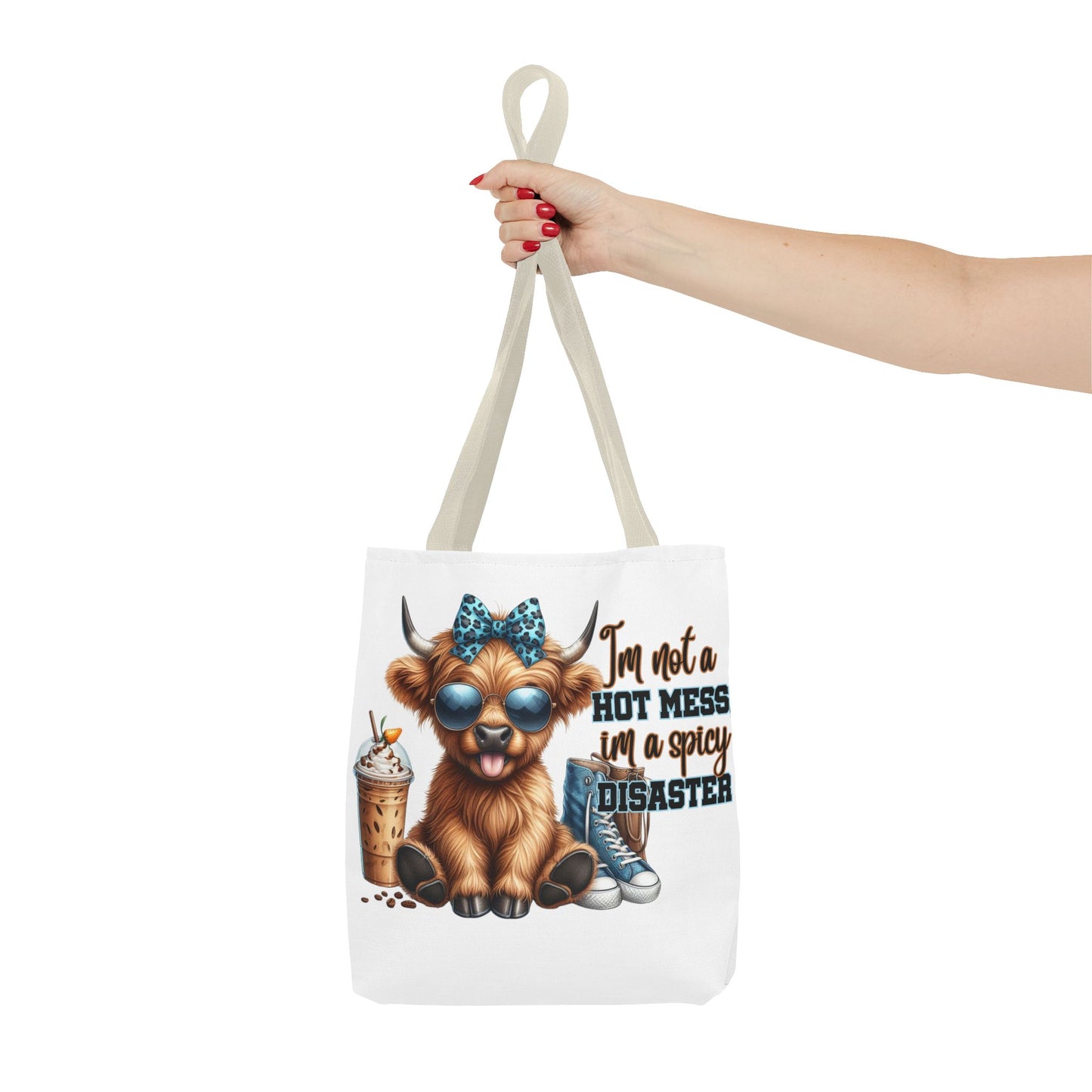 Bolsa de tela Highland Cow: «No soy un desastre picante, soy un desastre picante».
