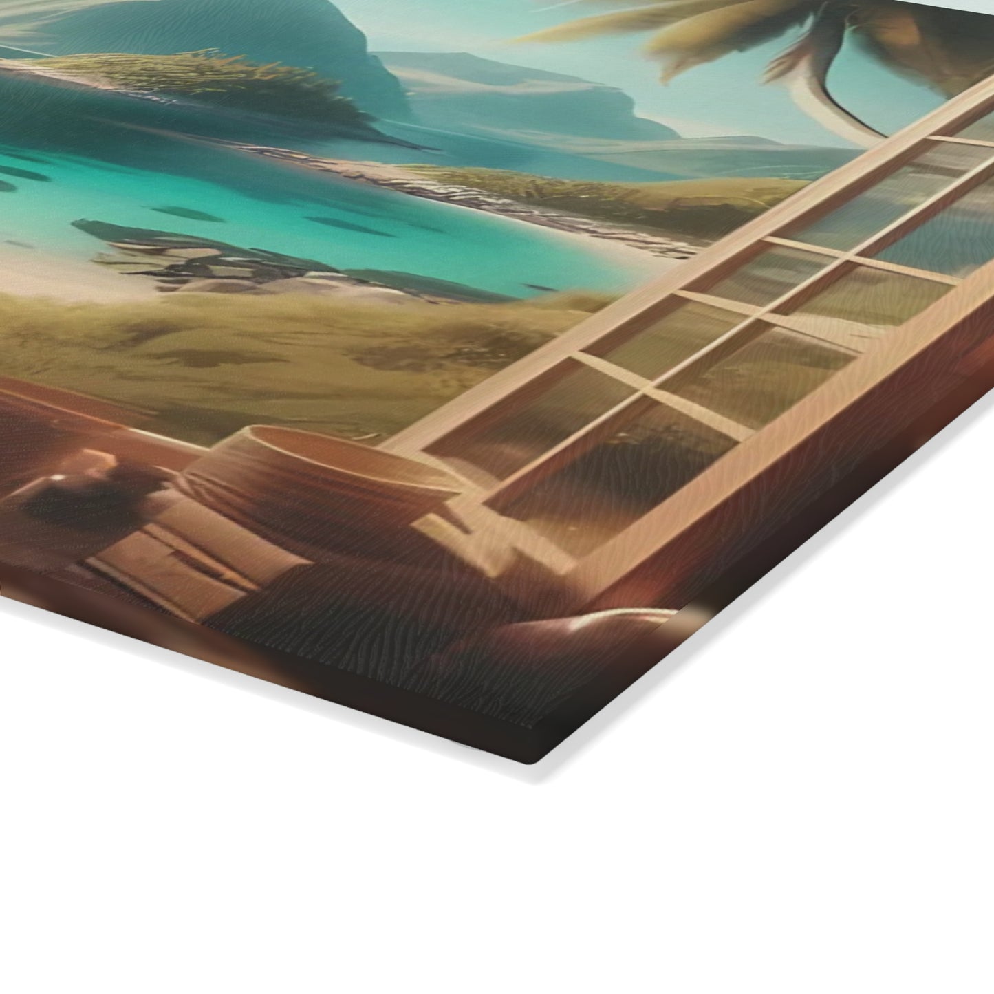 Tabla de cortar tropical, decoración de playa, accesorio de cocina, decoración costera, regalo para amantes de la playa, regalo de inauguración de la casa tropical, tabla de cortar única