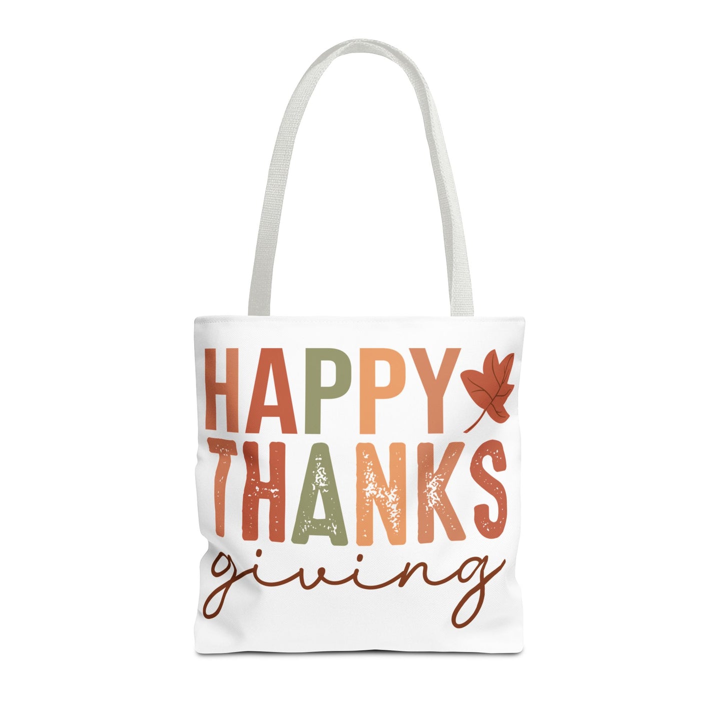🍁 Rustic Happy Thanksgiving Tote Bag – Simple Charm for the Season 🍂🧡