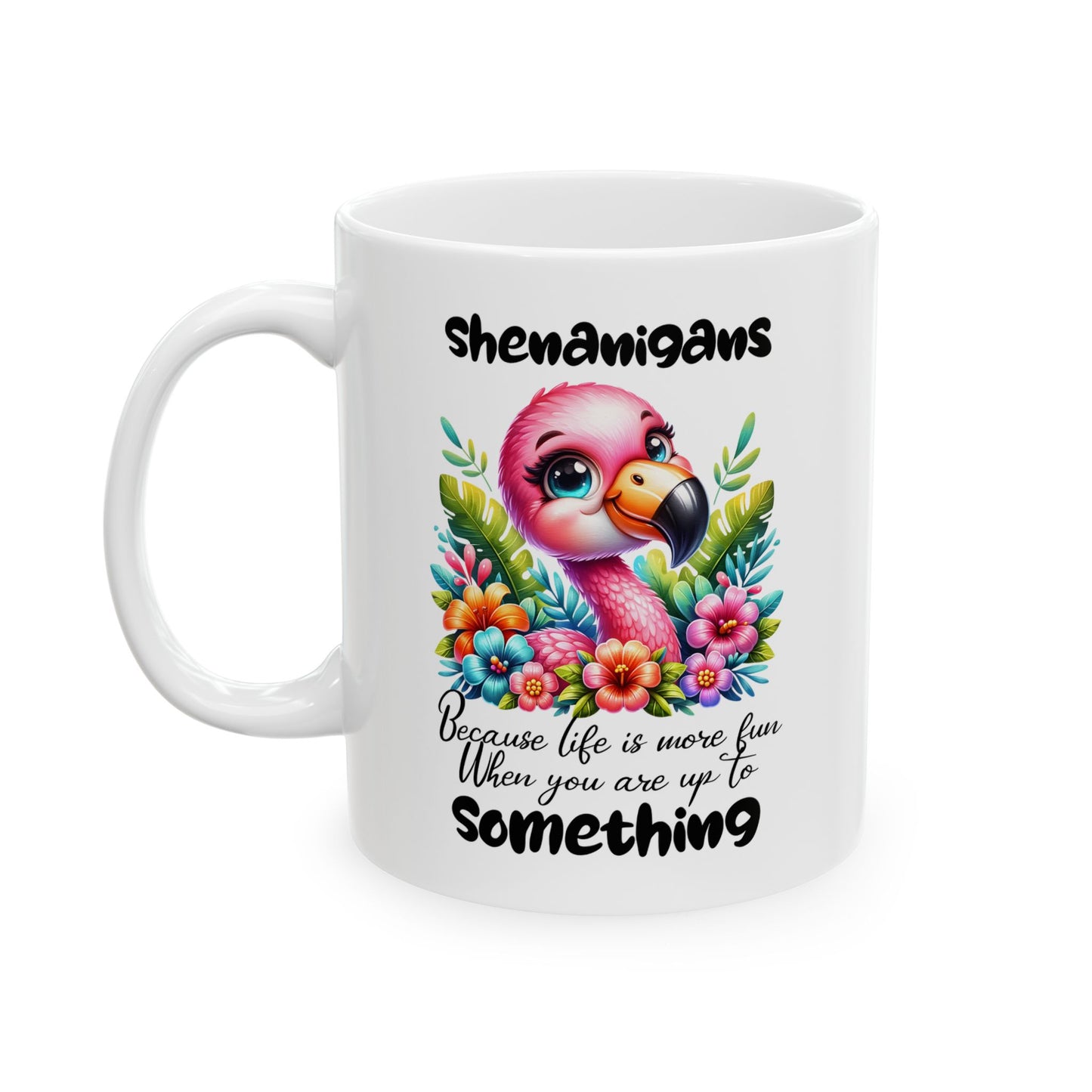 🌸 Flamingo & Floral Bliss – Taza de café colorida y divertida para amantes de la naturaleza 🌺