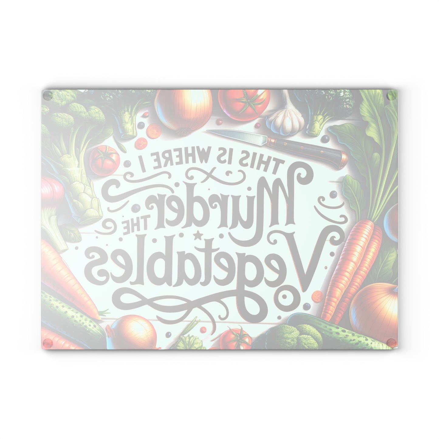 🔪🥕 This Is Where I Murder the Vegetables Cutting Board – Funny Kitchen Décor for Cooking Lovers 🍅🧄