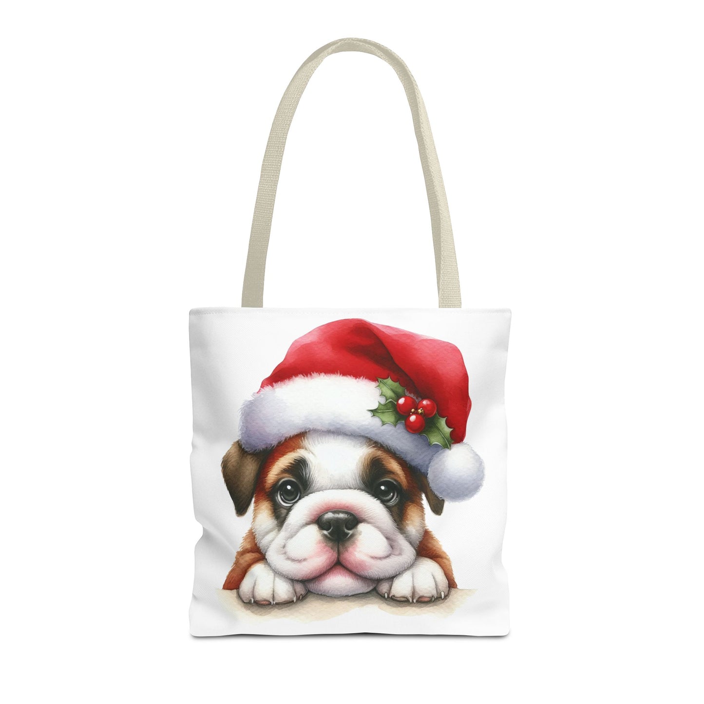 🐾 Bulldog Christmas Tote Bag – Santa Paws Cuteness You Can Carry 🎄
