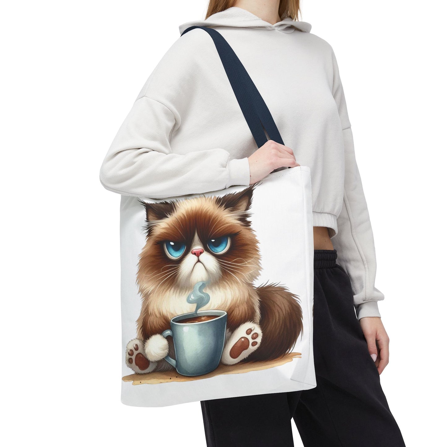 Bolsa de mano personalizada de Grumpy Cat con nombre personalizado: regalo divertido y sarcástico para amantes de los gatos. Bolsa única y práctica para uso diario. Bolsa de mano de Grumpy Cat: perfecta para amantes de los gatos y almas sarcásticas.