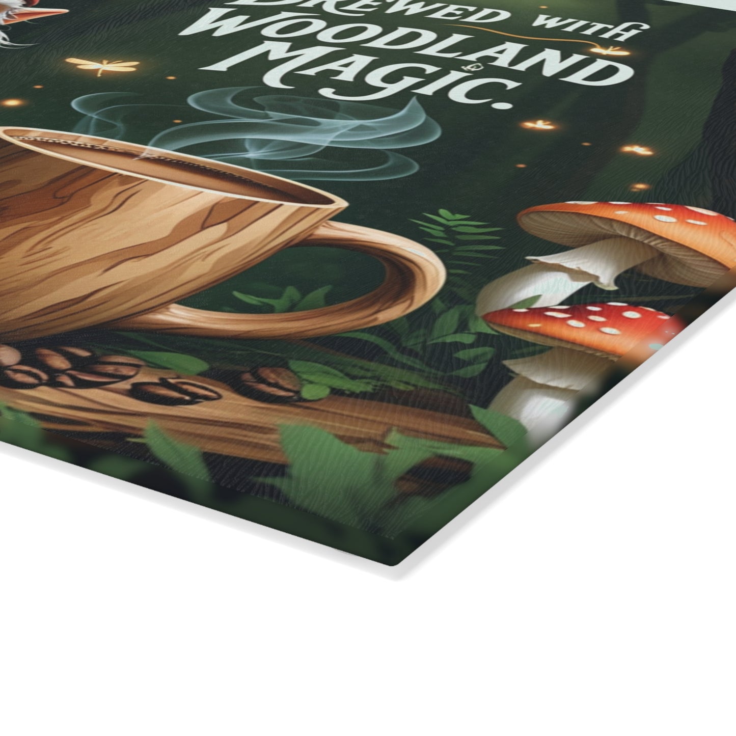 🍄☕ Brewed with Woodland Magic Gnome Cutting Board – Enchant Your Kitchen 🍄☕