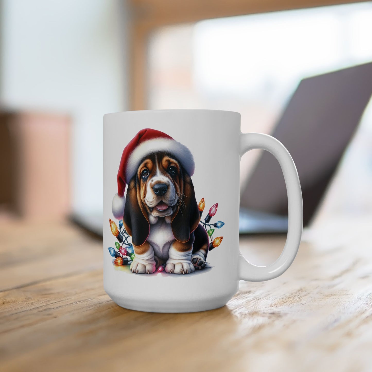 🎄 Basset Hound Christmas Mug – Festive Floppy Ears & Holiday Cheer 🐾