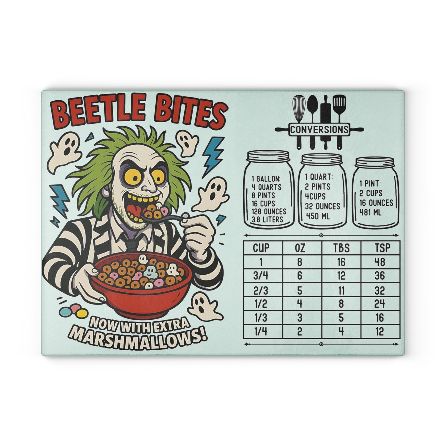 👻 Beetle Bites Cutting Board – Spooky Cereal Fun with Extra Marshmallows! 🥣