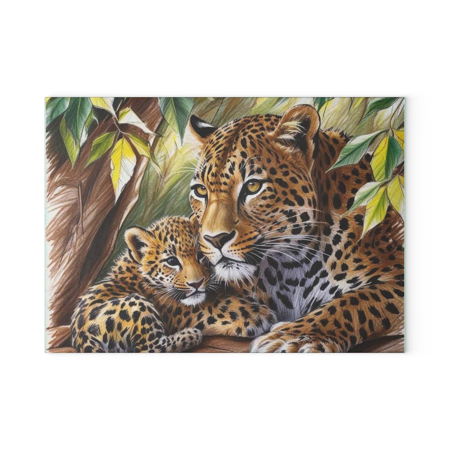 🐆🌿 Leopard Pair in the Forest Cutting Board – Wild Elegance Meets Cozy Charm 🌸🌳