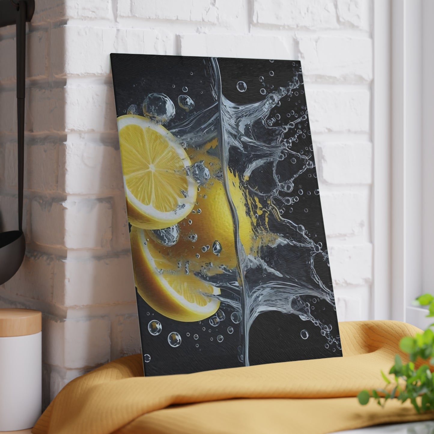 🍋 Lemon Splash Glass Cutting Board – Bright & Zesty Citrus Kitchen Style