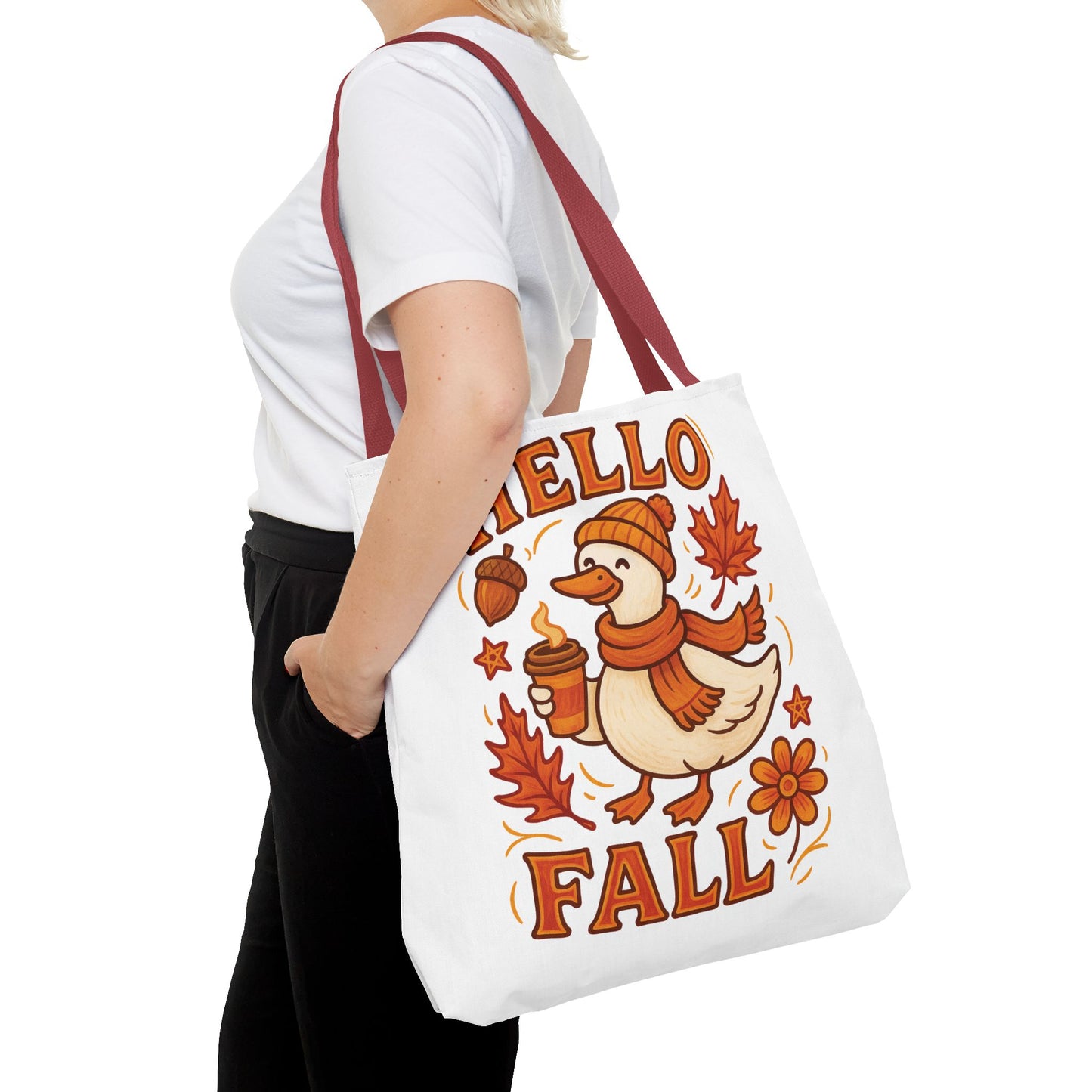 🧡 Hello Fall Duck Tote Bag – Cozy Autumn Vibes & Feathered Charm 🍂🦆