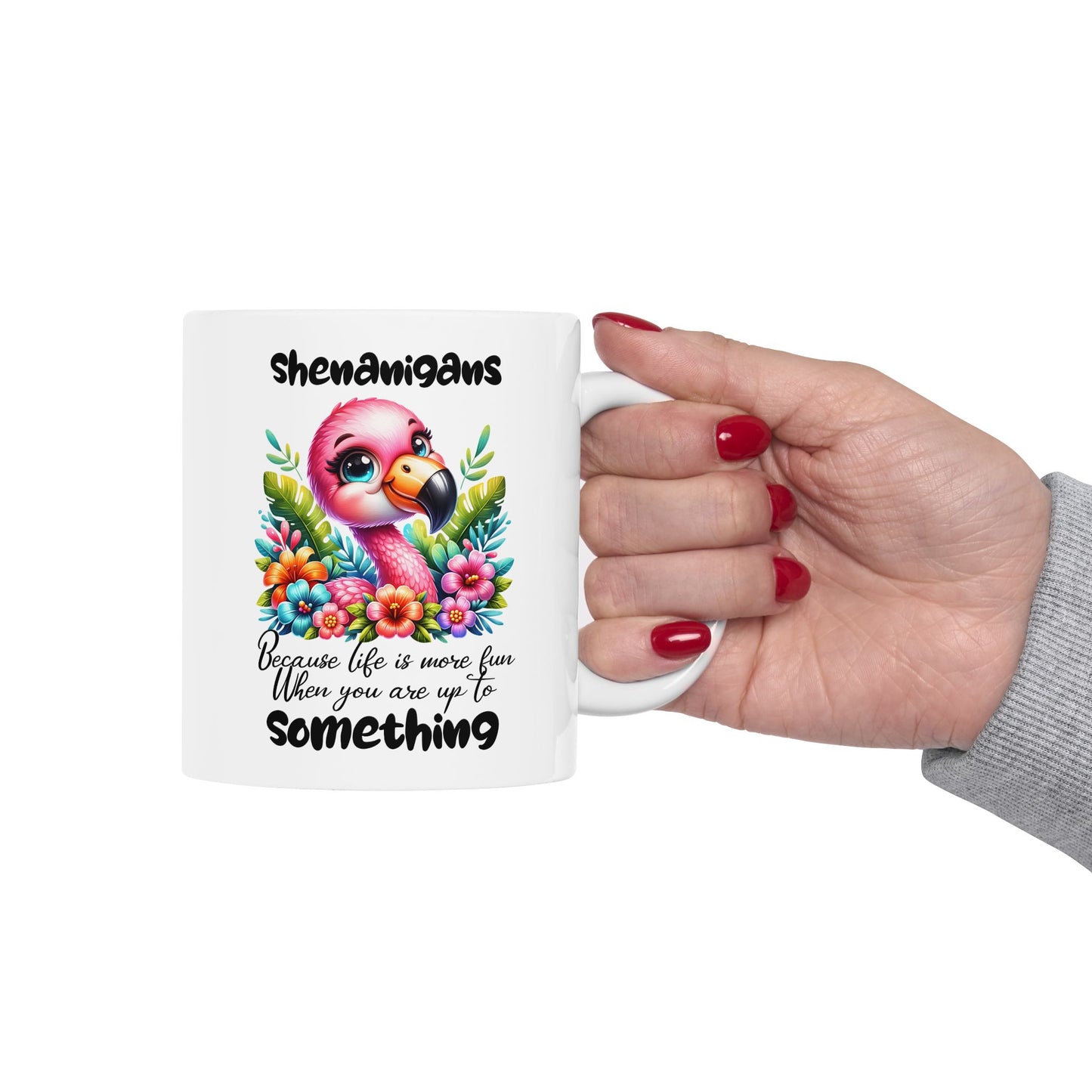 🌸 Flamingo & Floral Bliss – Taza de café colorida y divertida para amantes de la naturaleza 🌺