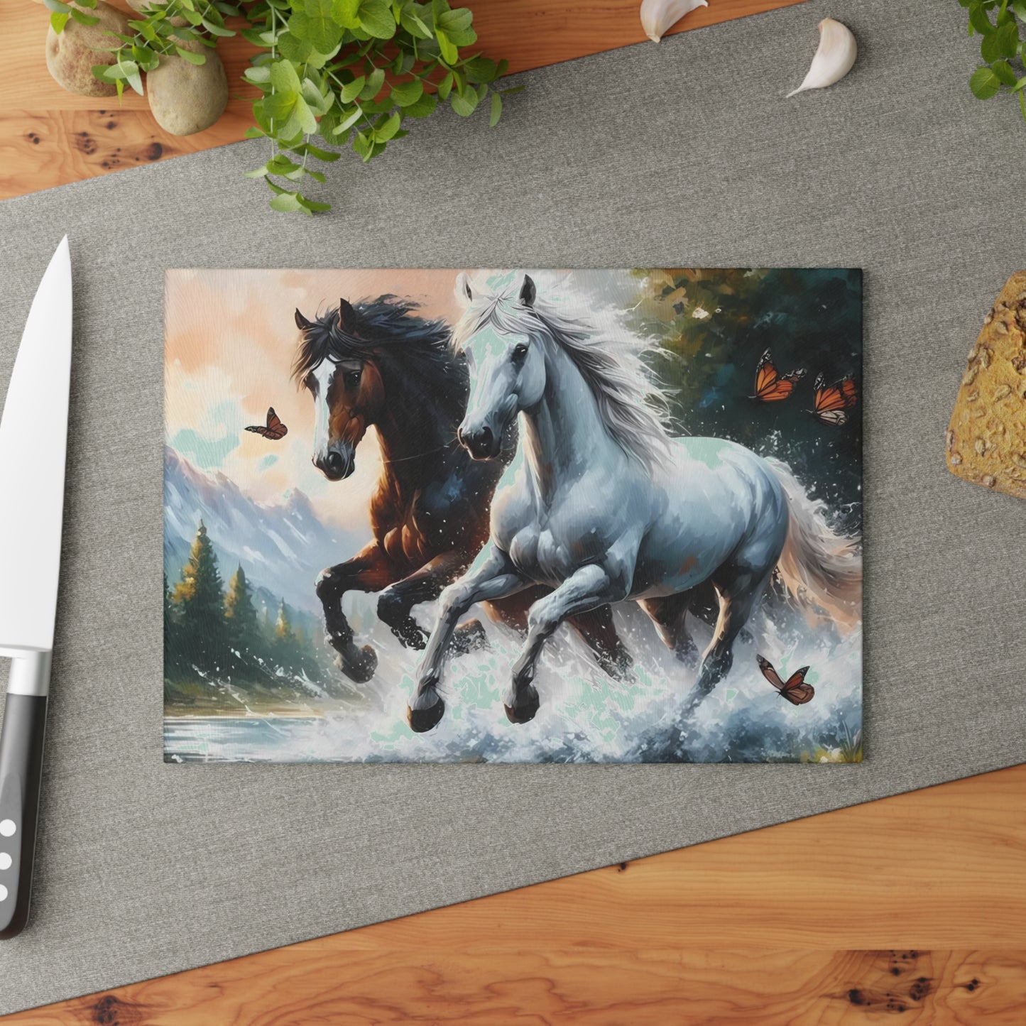 🐎 Wild Spirit Horse Cutting Board – Galloping Elegance for Your Kitchen