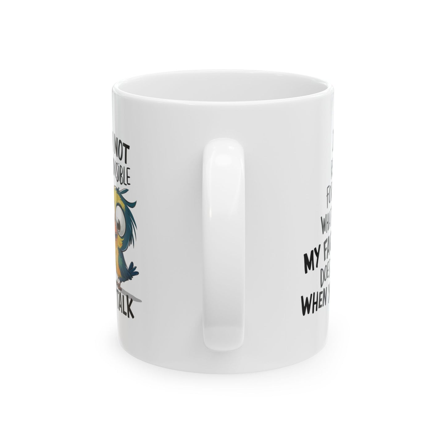 🐦 No soy responsable de lo que hace mi cara – Taza de café con pájaro divertido 🐤