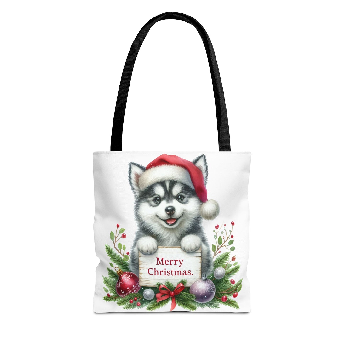 🎁 Husky “Merry Christmas” Tote Bag – Holiday Cuteness You Can Carry 🎄