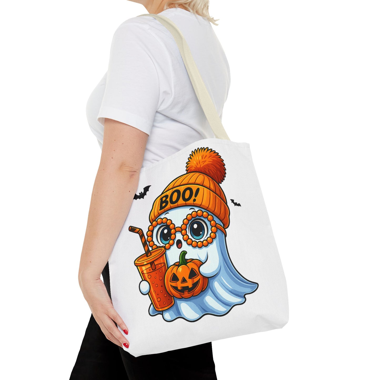๐ป Boo-tiful Ghost Tote Bag โ Spooky Cute Halloween Vibes ๐๐