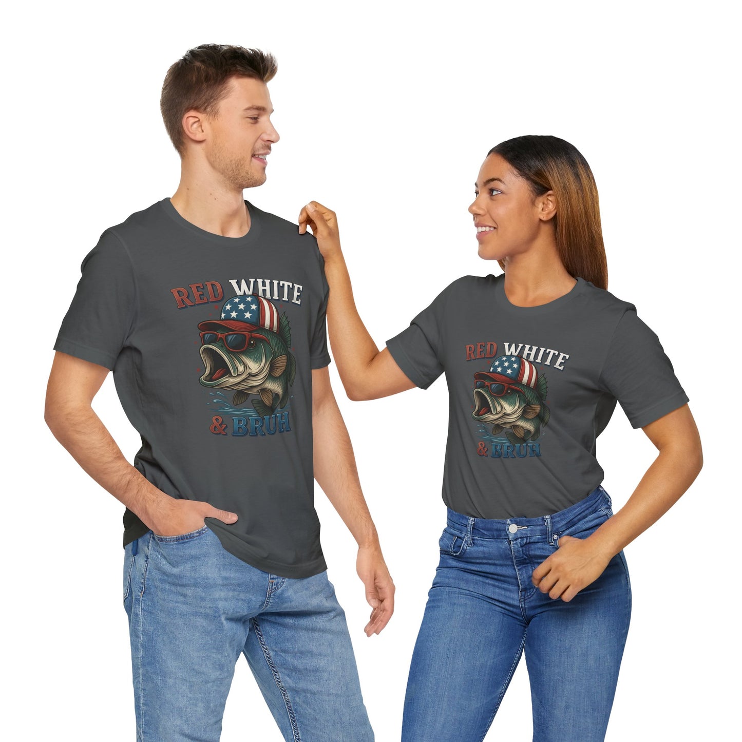 Divertida camiseta patriótica de pescado, con estampado rojo, blanco y negro, unisex, ideal para el 4 de julio, regalo para papá, ideal para barbacoas de verano.