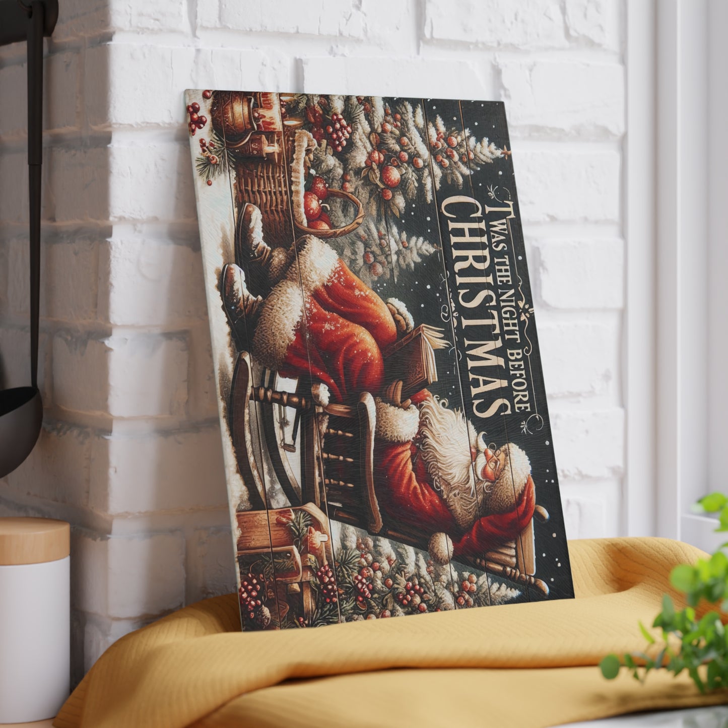 🎅📖 Twas the Night Before Christmas Cutting Board – Classic Santa Holiday Kitchen Décor 🎄✨