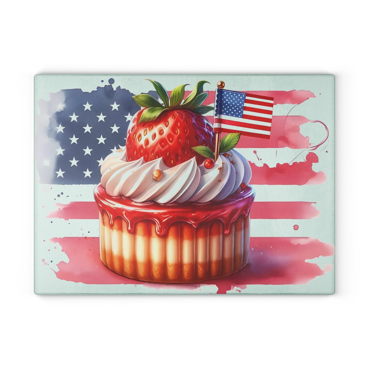 Tabla de cortar de vidrio para postres del 4 de julio: un dulce estilo patriótico para celebraciones de verano