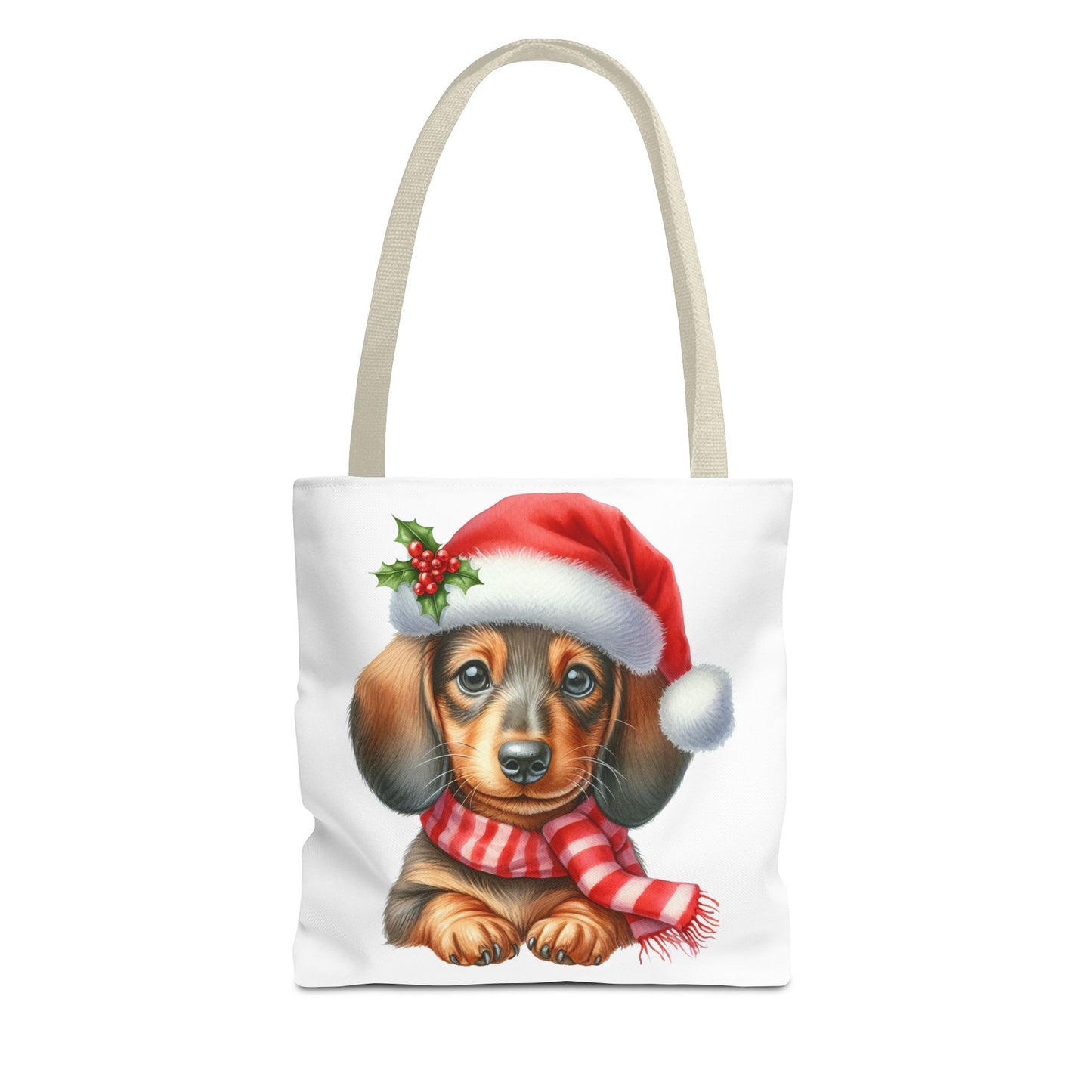 🎄 Dachshund Christmas Tote Bag – Festive Holiday Charm for Dog Lovers 🐾🎅